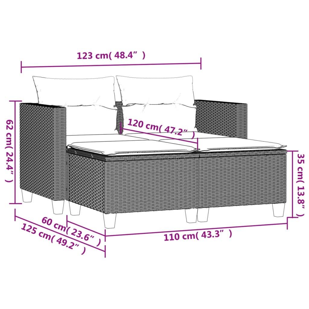 VidaXL Gartensofa poly-rattan