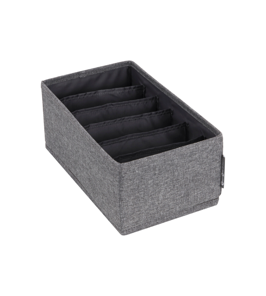Bigso Box of Sweden SOFT Organizer Grau 6 Fächer schmal