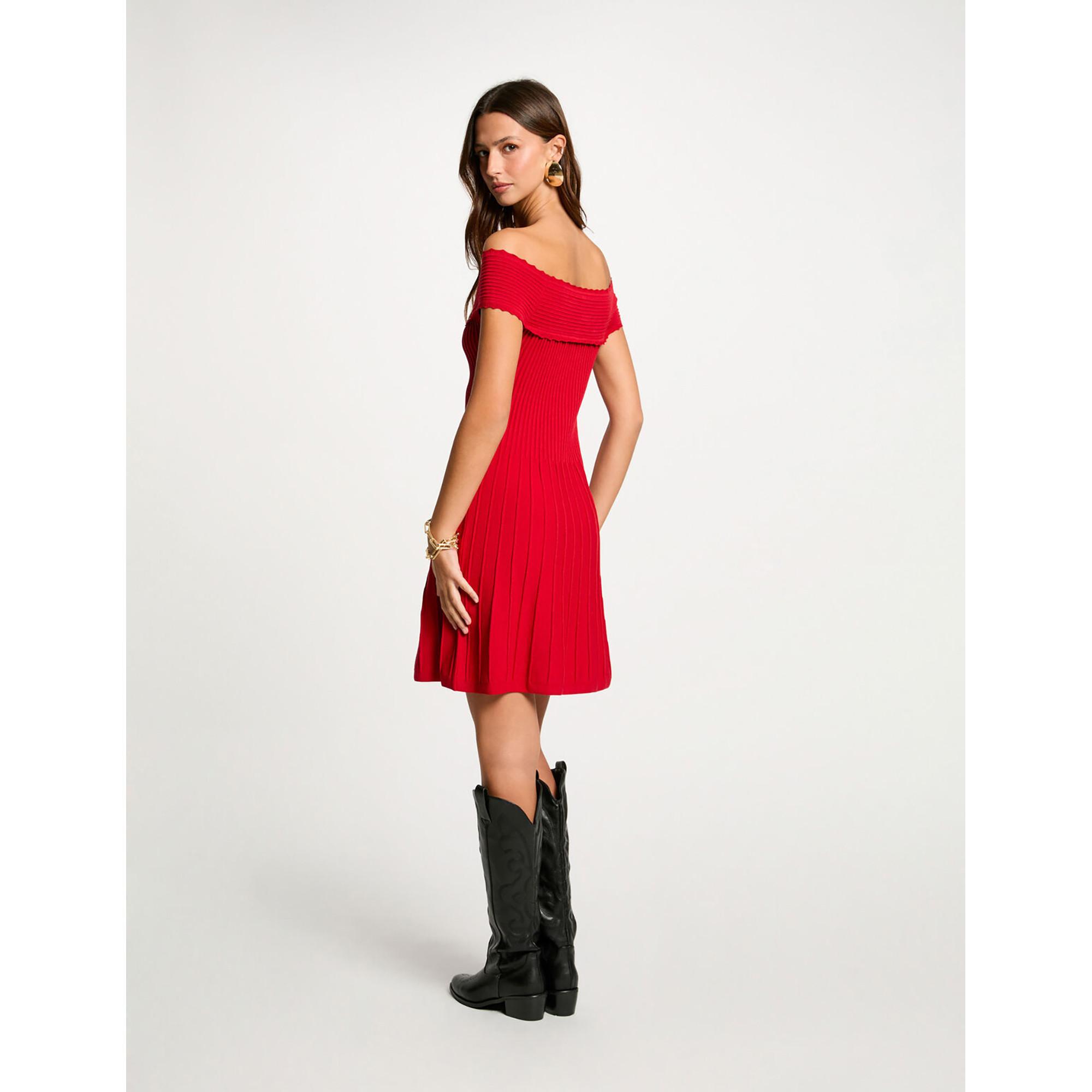 MORGAN Kurzes Rippstrick A-Linien Kleid