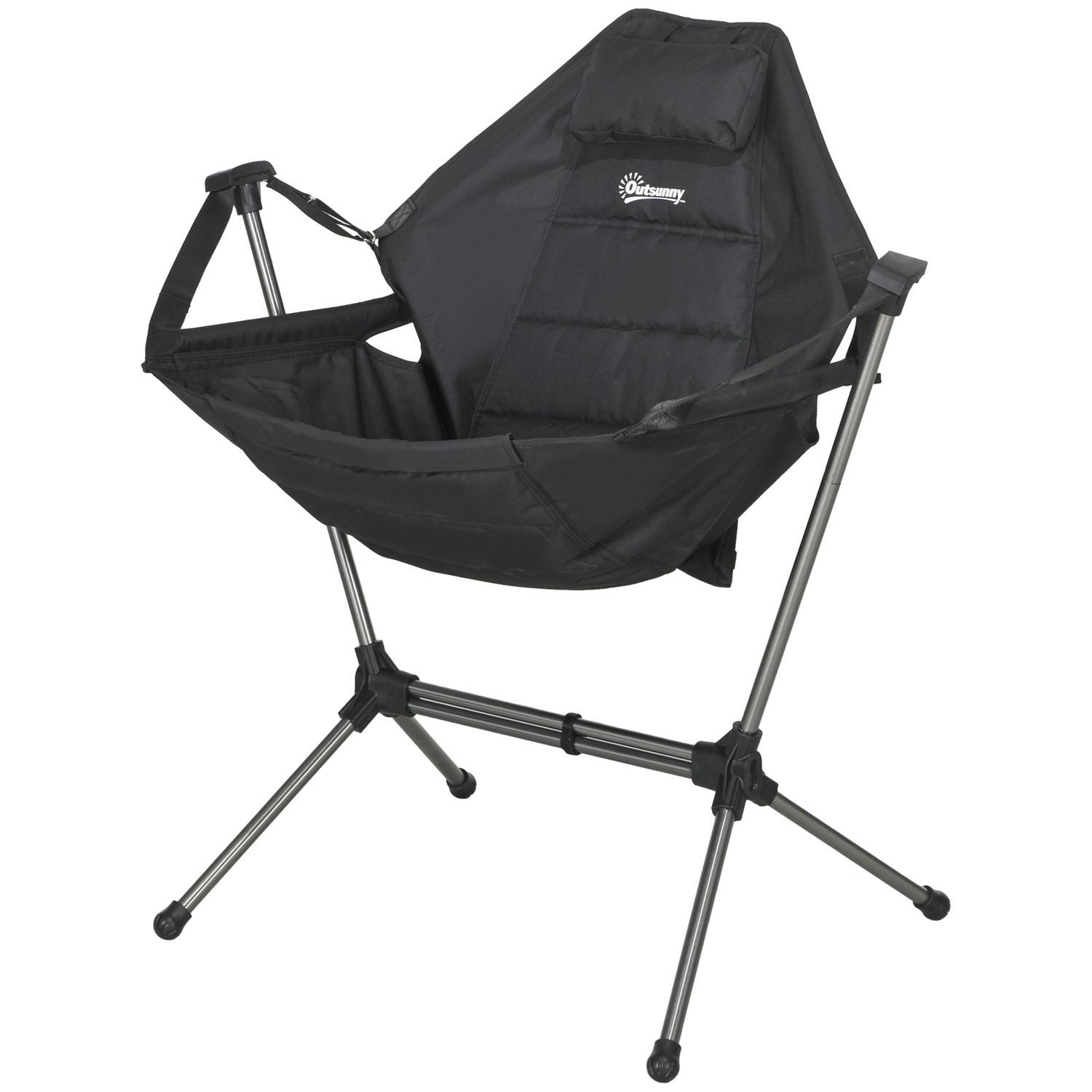 Northio Hängematte Campingstuhl Faltbarer Gartensessel Bis 120Kg, Oxford, Schwarz
