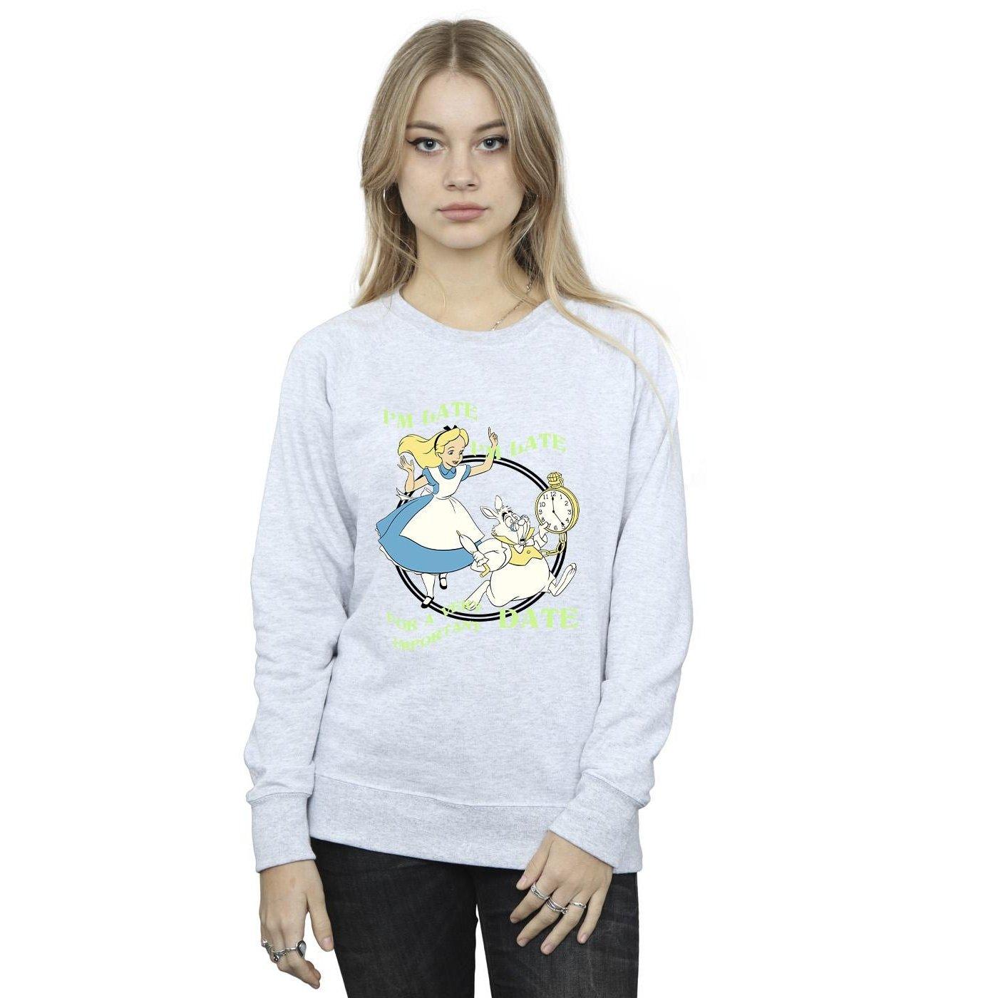 Disney Alice In Wonderland I'm Late Sweatshirt