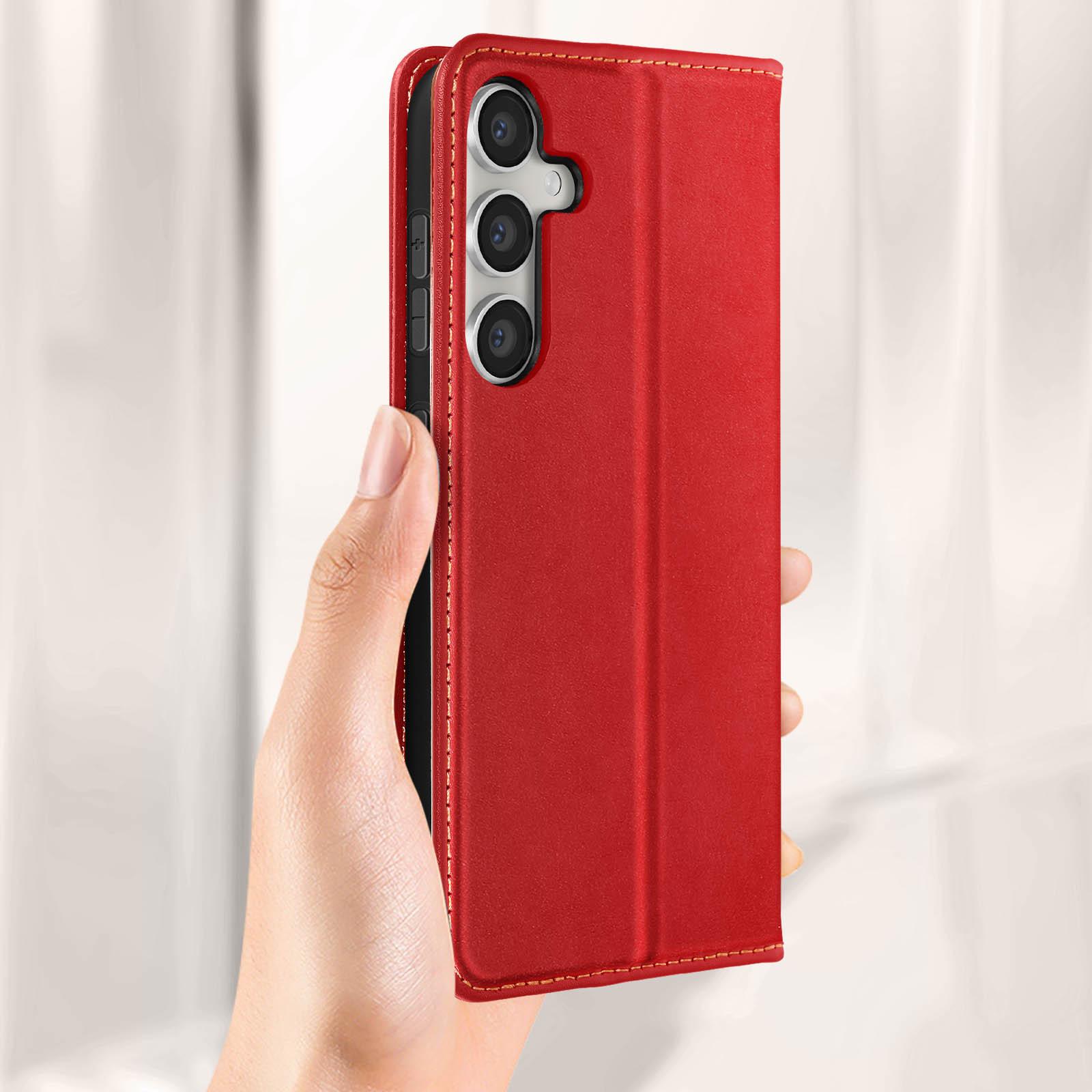 Avizar Samsung Galaxy S23 FE Wallet Hülle Rot