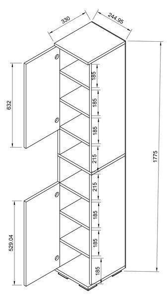 VCM Holz schmaler Schuhschrank Schuhregal Schrank Dielenmöbel Gados M