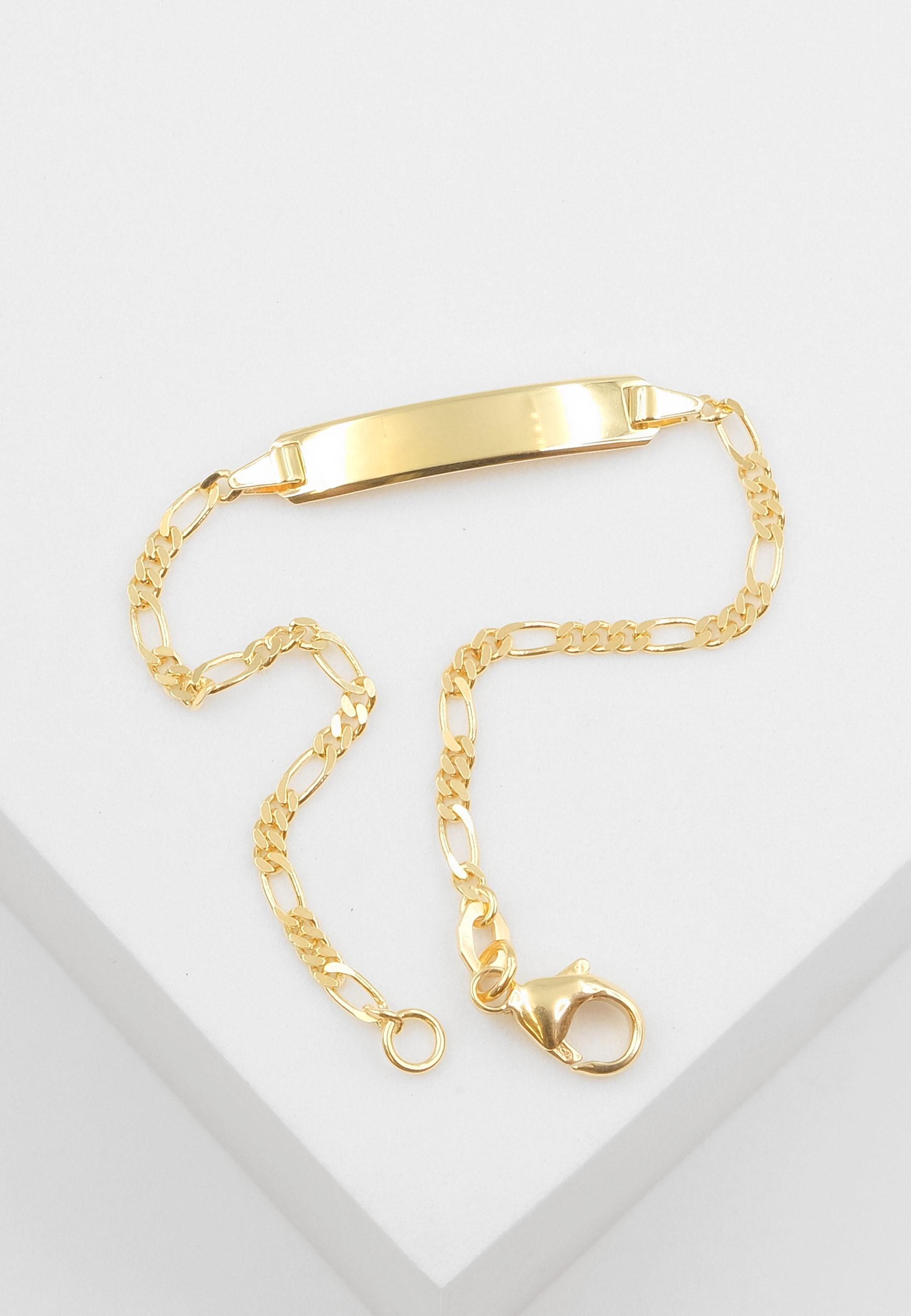 MUAU Schmuck ID-Bracelet Figaro Gelbgold 750, 2.2mm, 17cm