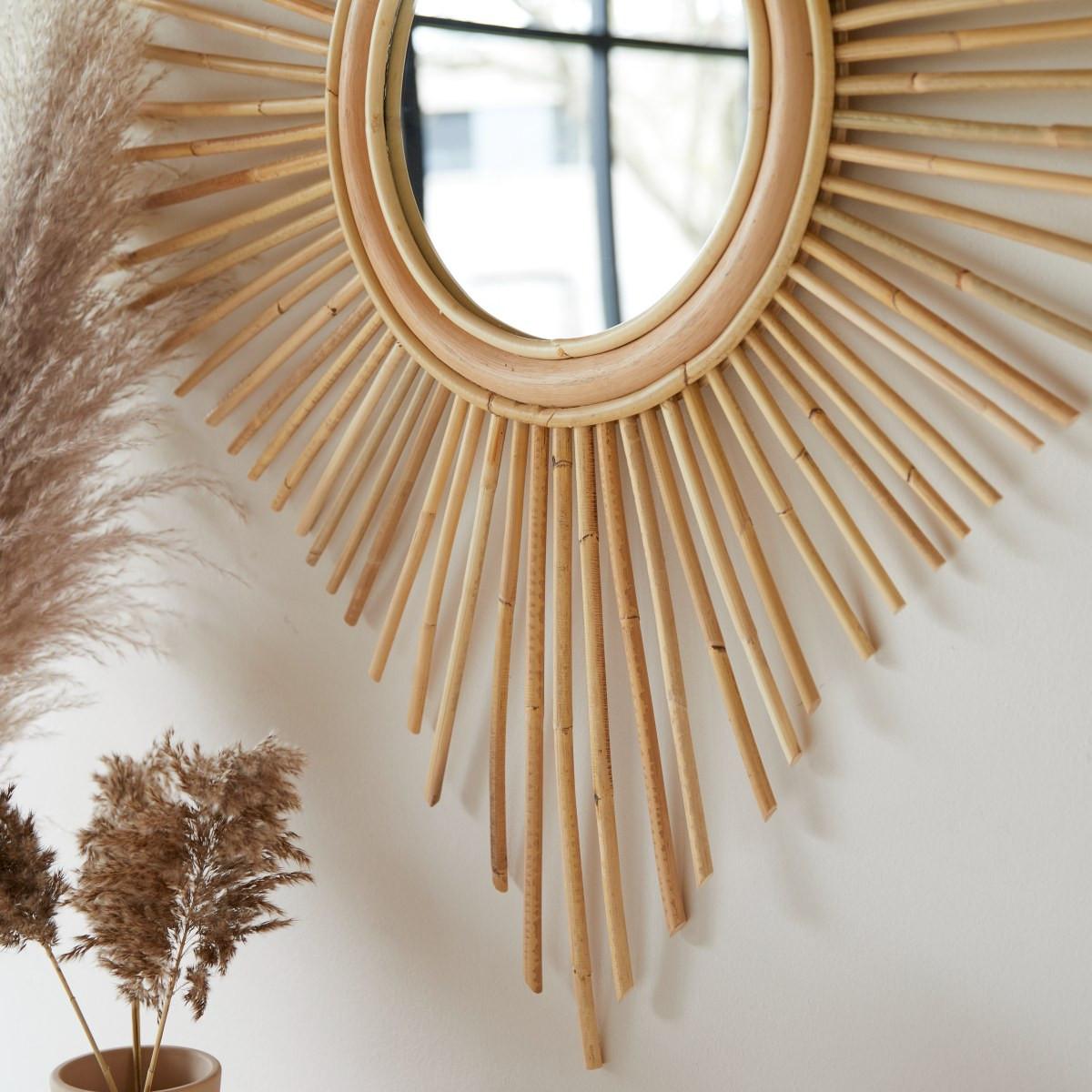 Tikamoon Spiegel aus Rattan natur 80 cm Isidore