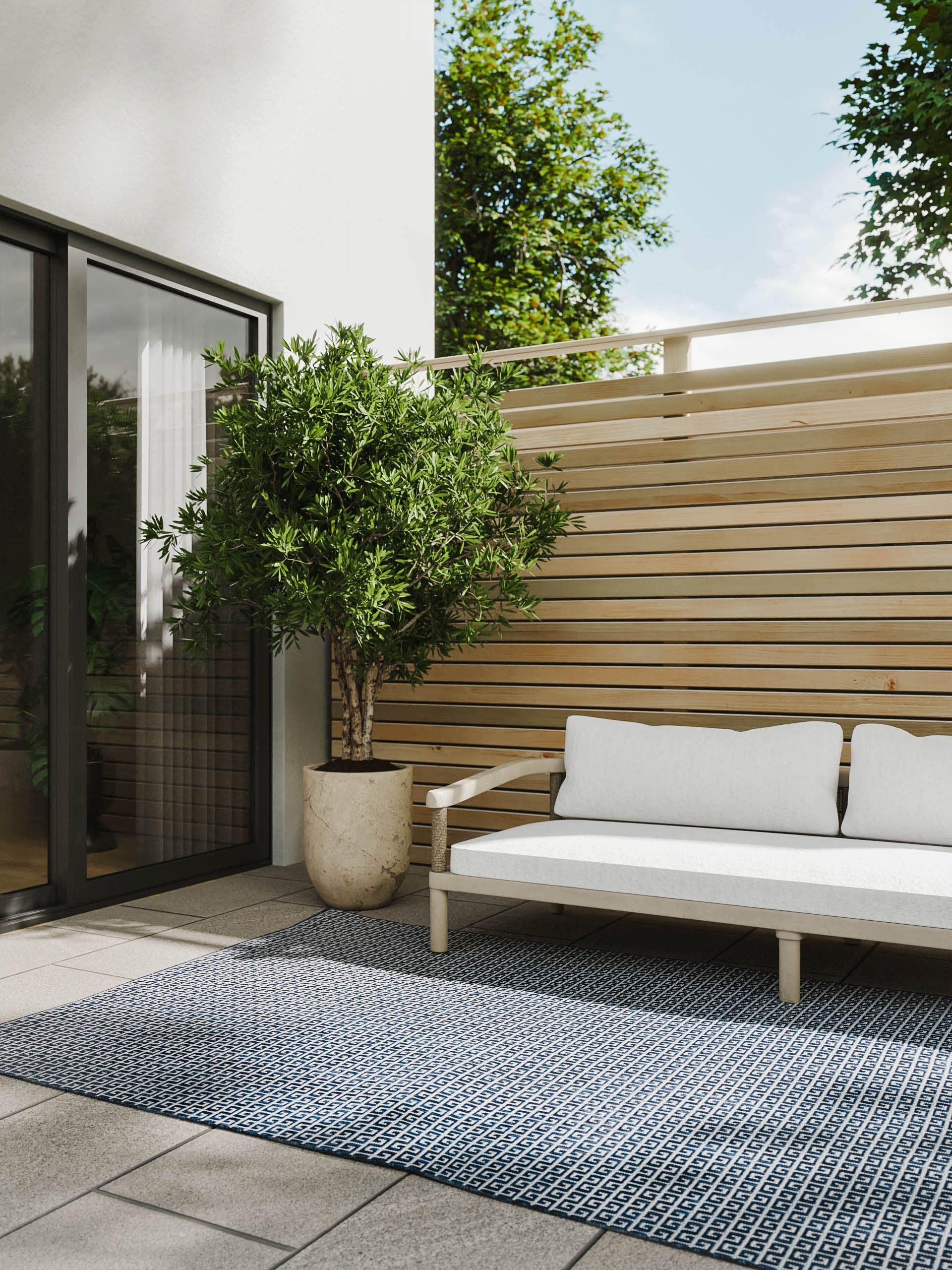 Benuta In- & Outdoor-Teppich Lou Blau