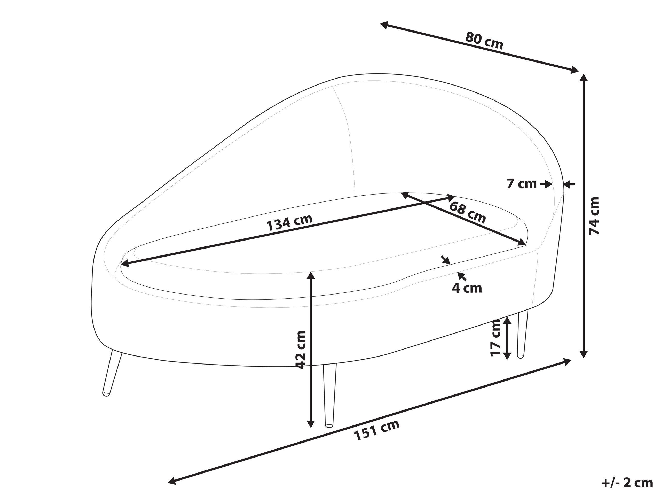 Beliani Rechtsseitige Chaiselounge aus Polyester Modern VALREAS