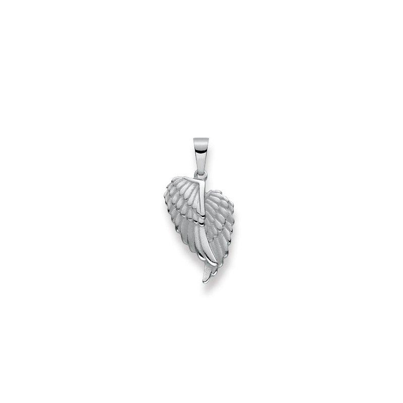 MUAU Schmuck Anhänger Flügel Weissgold 750, 25x12mm