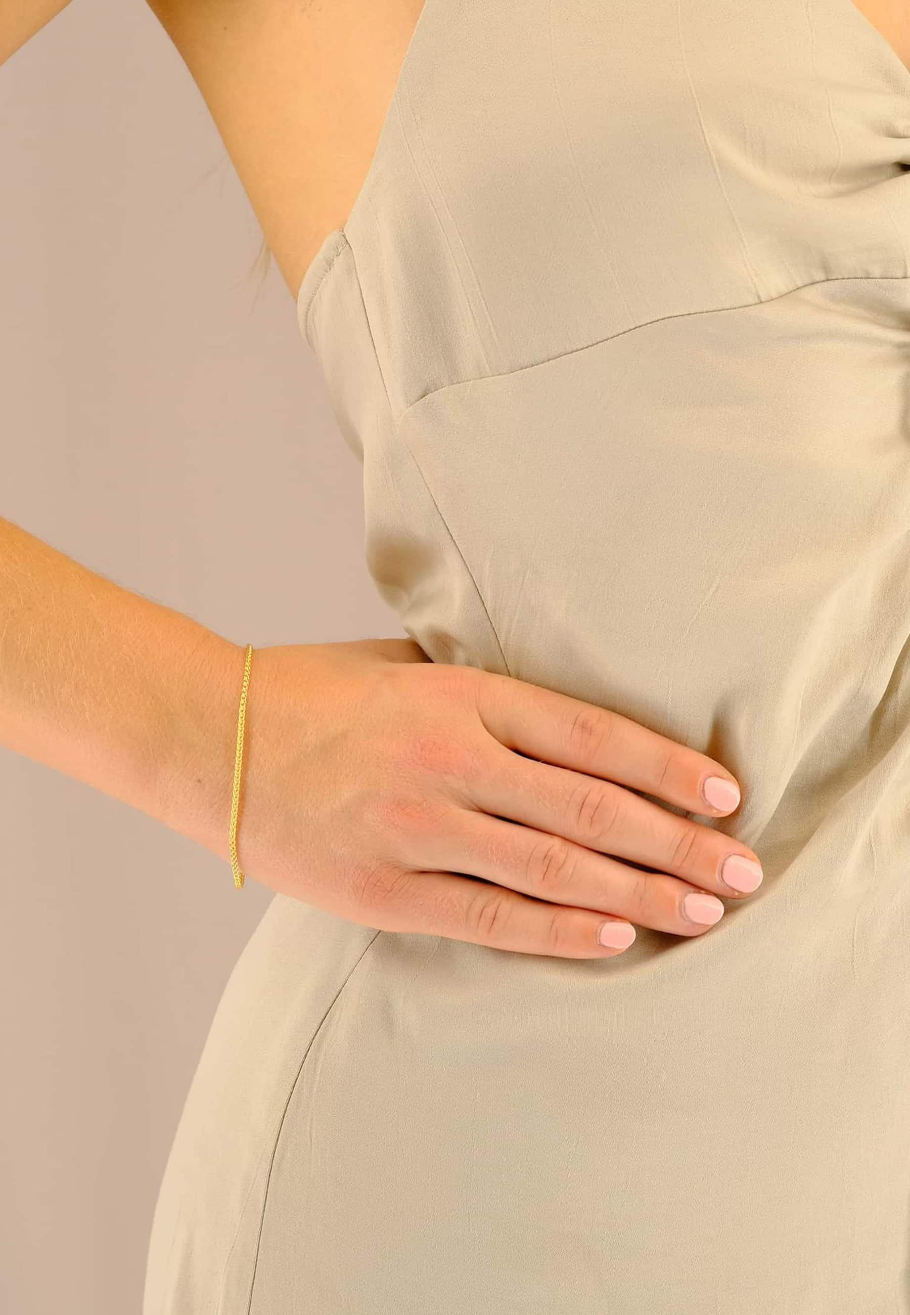 MUAU Schmuck Armband Zopf Gelbgold 750, 19cm, 1.6mm