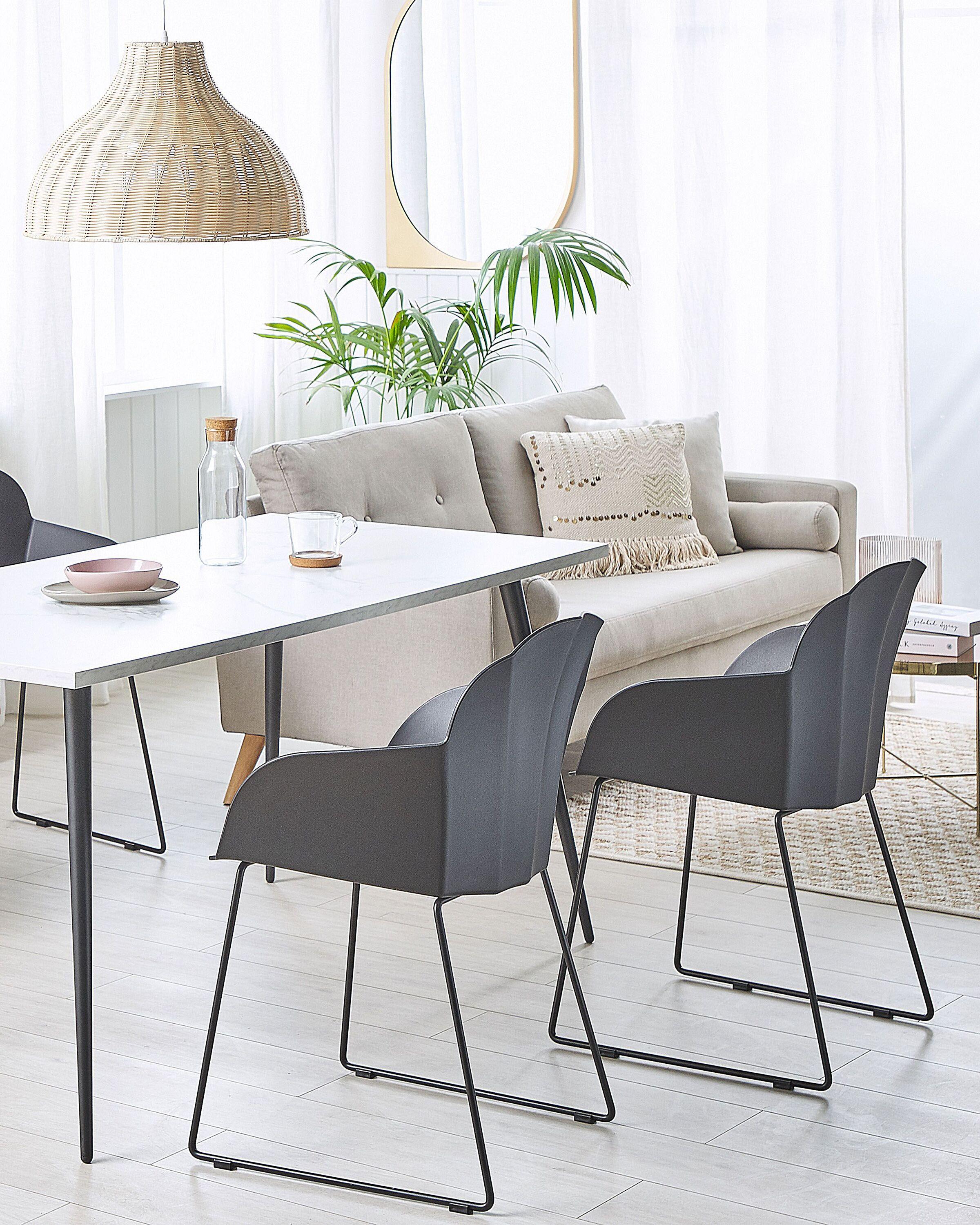 Beliani Esszimmerstuhl 2er Set aus Kunststoff Modern SYLVA