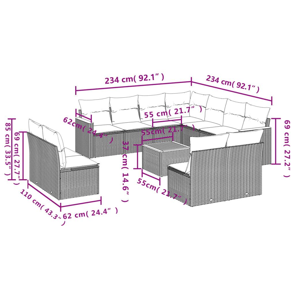 VidaXL Garten sofagarnitur poly-rattan
