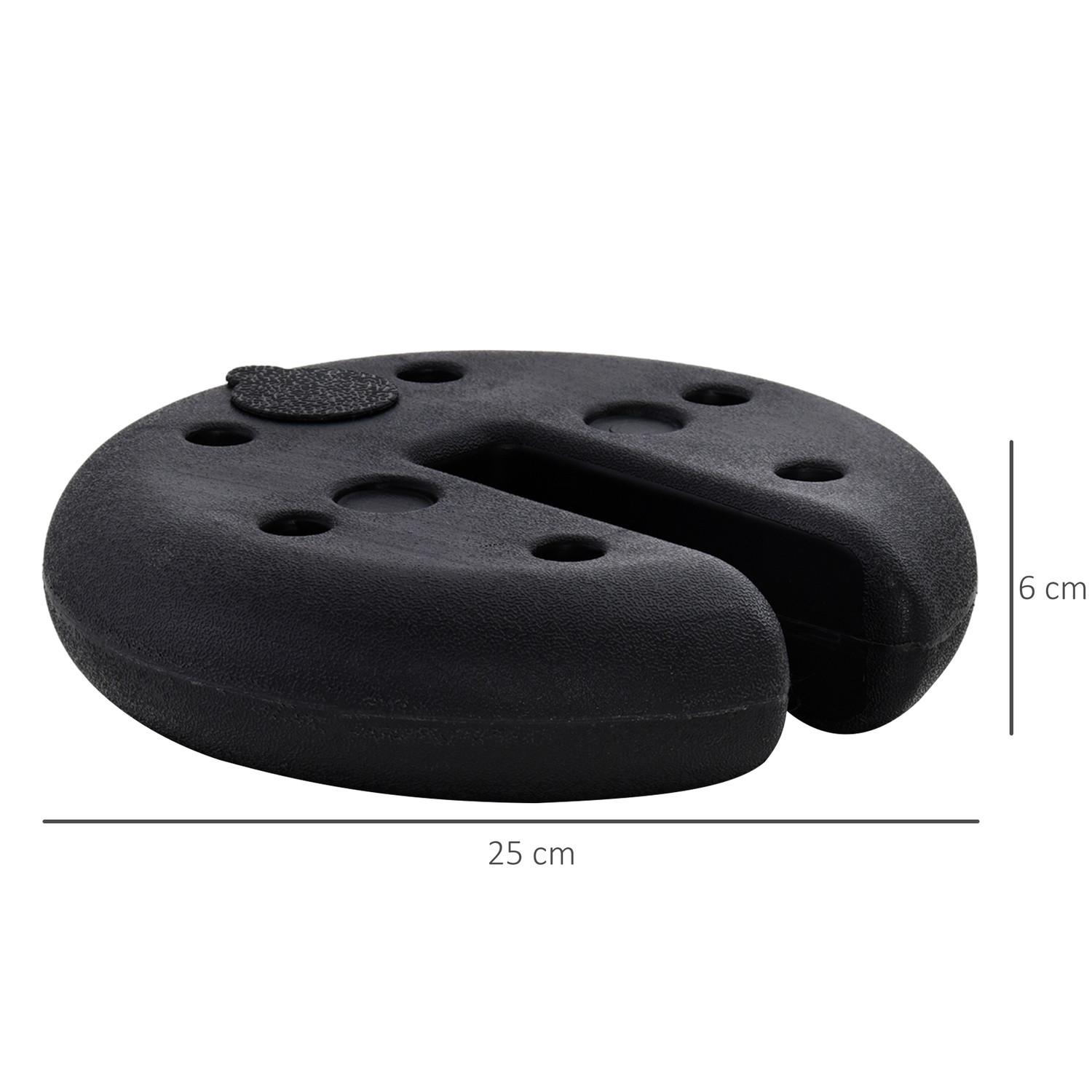 Northio Gewicht Für Partyzelt, Pavillongewicht Befüllbar Bis 5 Kg, Hdpe-Kunststoff, Schwarz, Ø25X6Cm