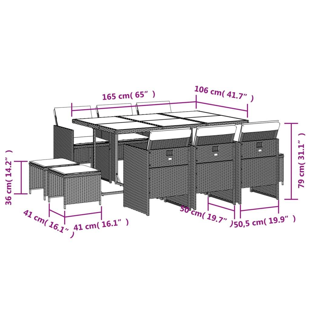 VidaXL Garten essgruppe poly-rattan