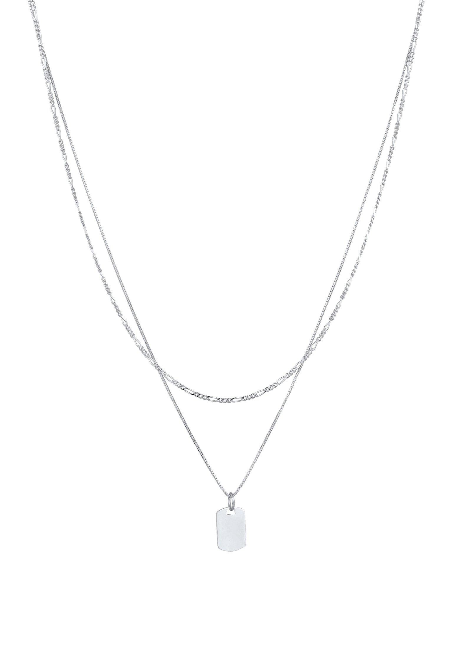 Kuzzoi Halskette Layer Figaro Venezianer Platte 925 Silber