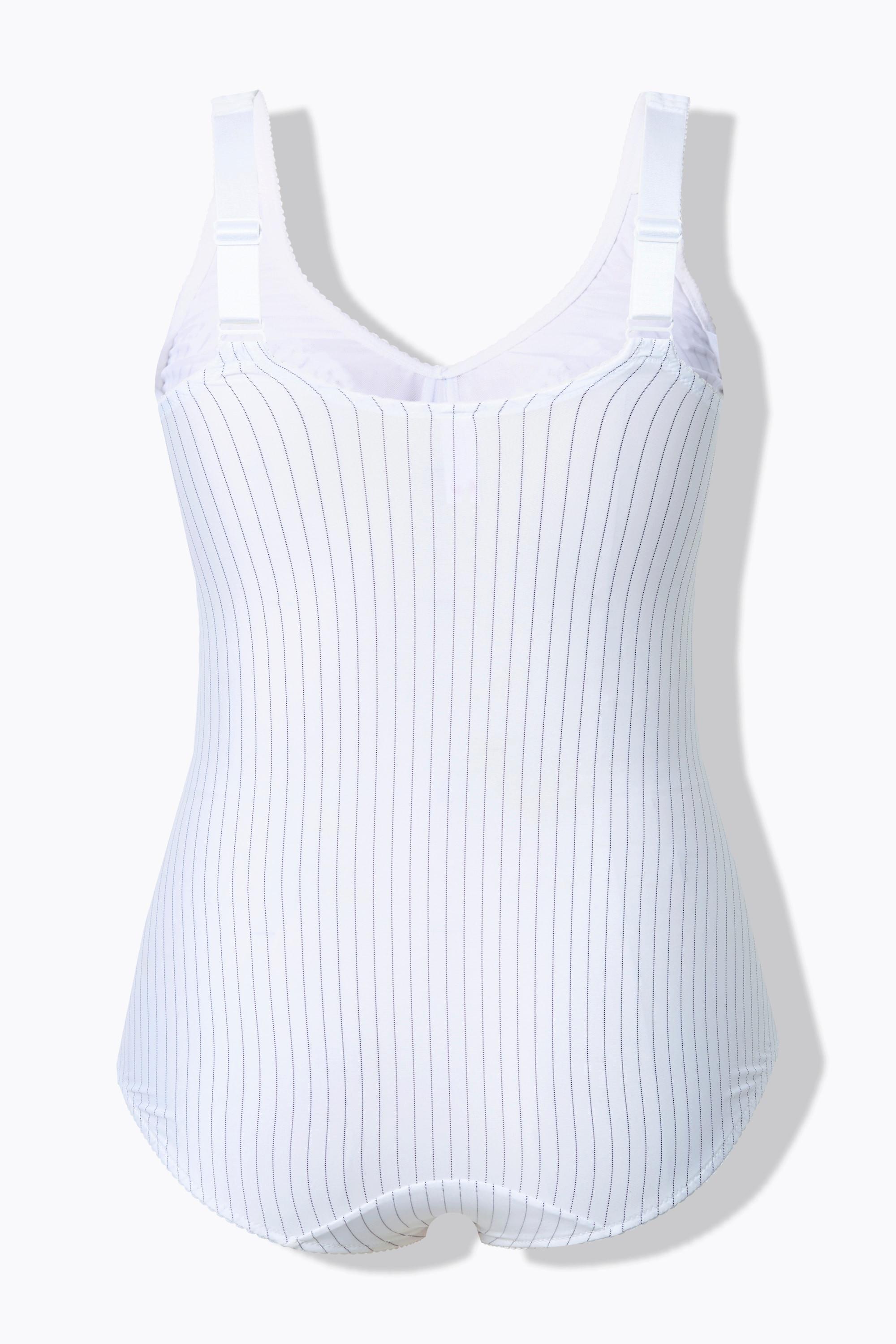 Ulla Popken Shaping-Body, Nadelstreifen, ohne BH tragbar