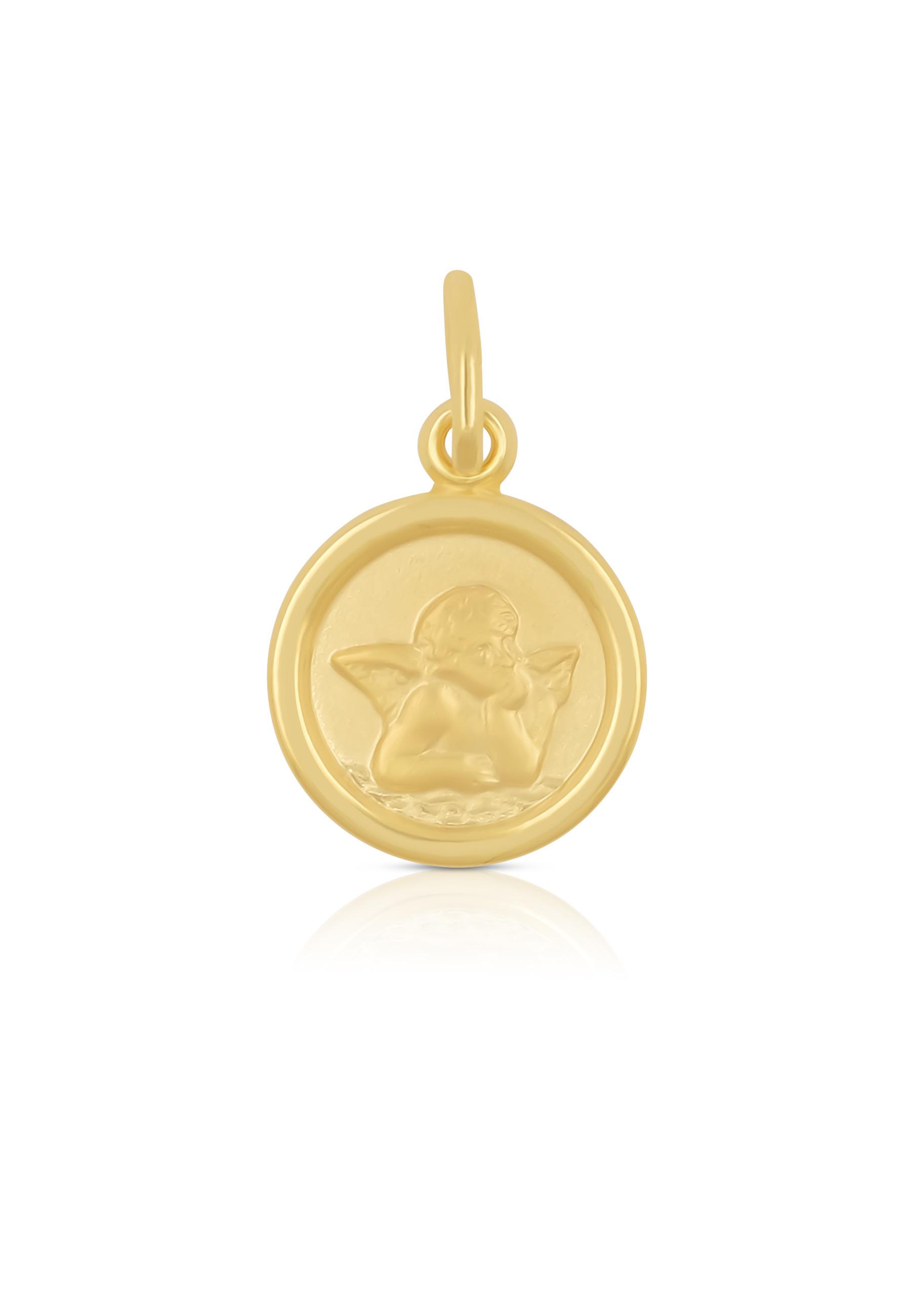 MUAU Schmuck Anhänger Schutzengel Gelbgold 750, 16x10mm