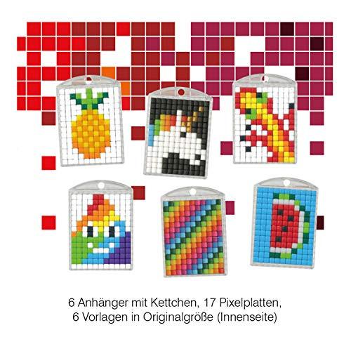 Activity-board Lustiges Bastelset, zur Gestaltung von 6 Schlüsselanhängern (Medaillons) für Kinder, kinderleichtes Stecksystem, kein Bügeln oder Kleben, Biokunststoffsteine
