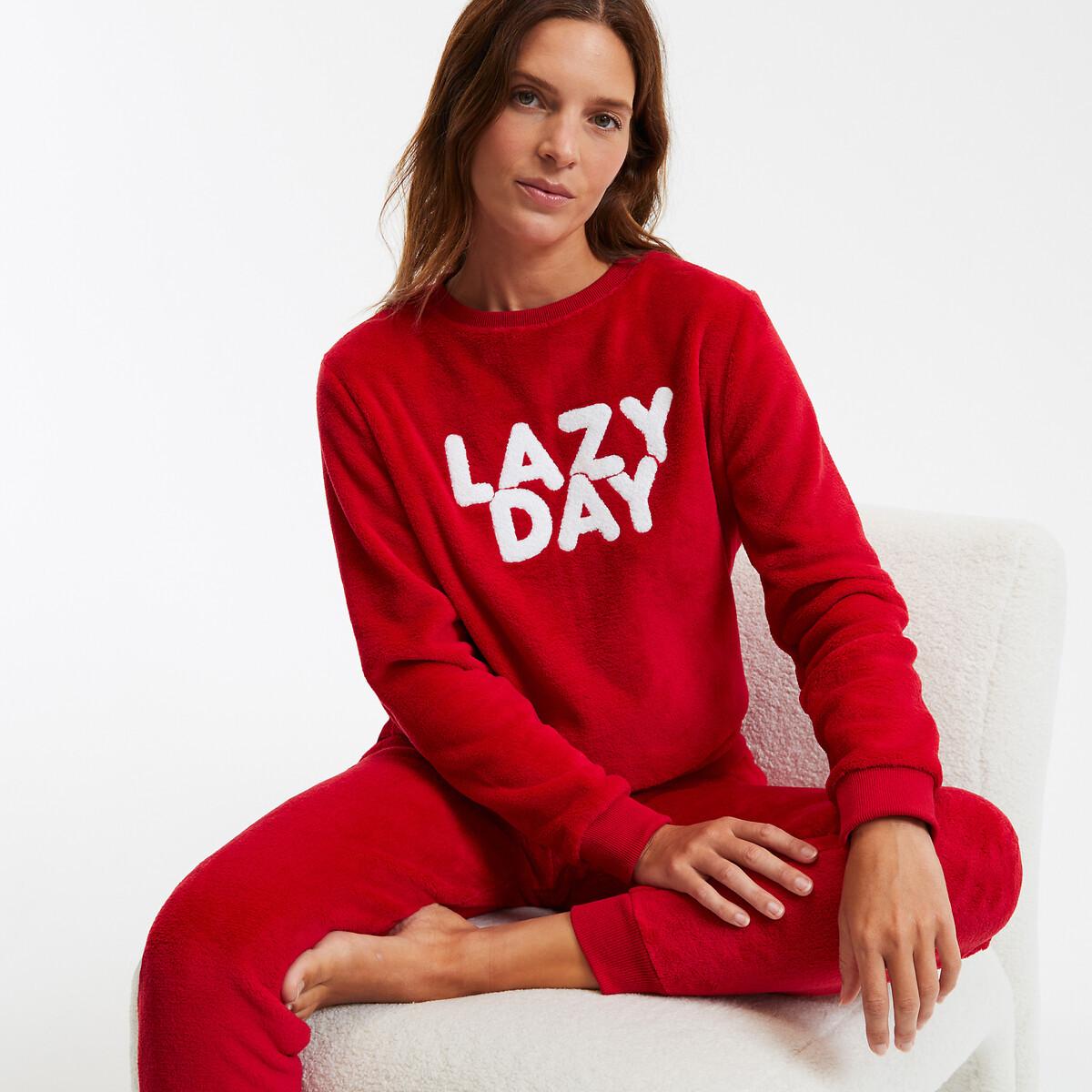 SO'HOME Fleece-Schlafanzug mit Schriftzug