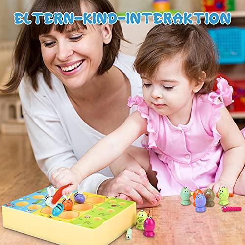 Activity-board 3 in 1 Motorikspielzeug Magnetisches Angelspiel, Spiele
