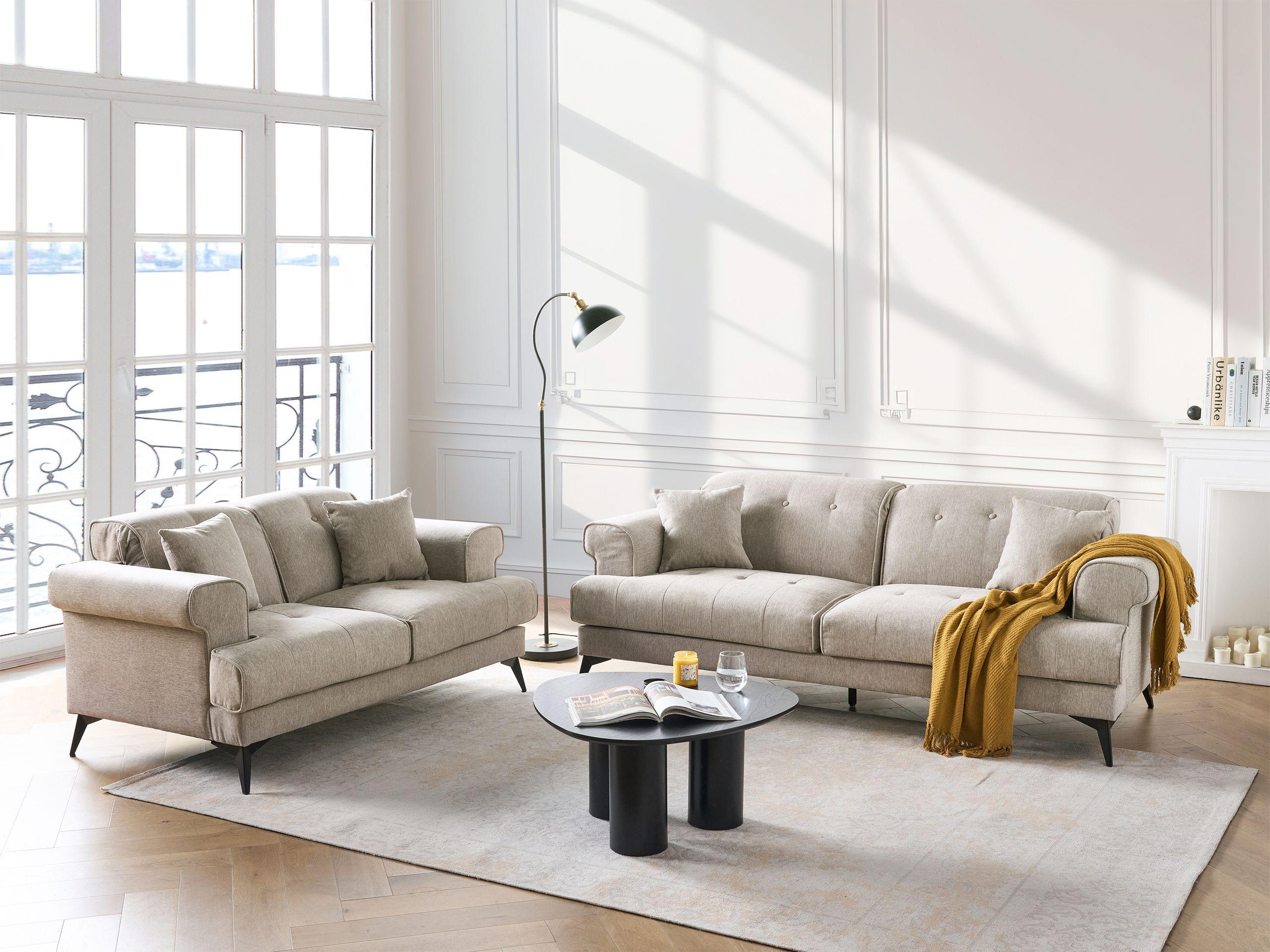 Beliani 3 Sitzer Sofa aus Polyester Minimalistisch SKIVE