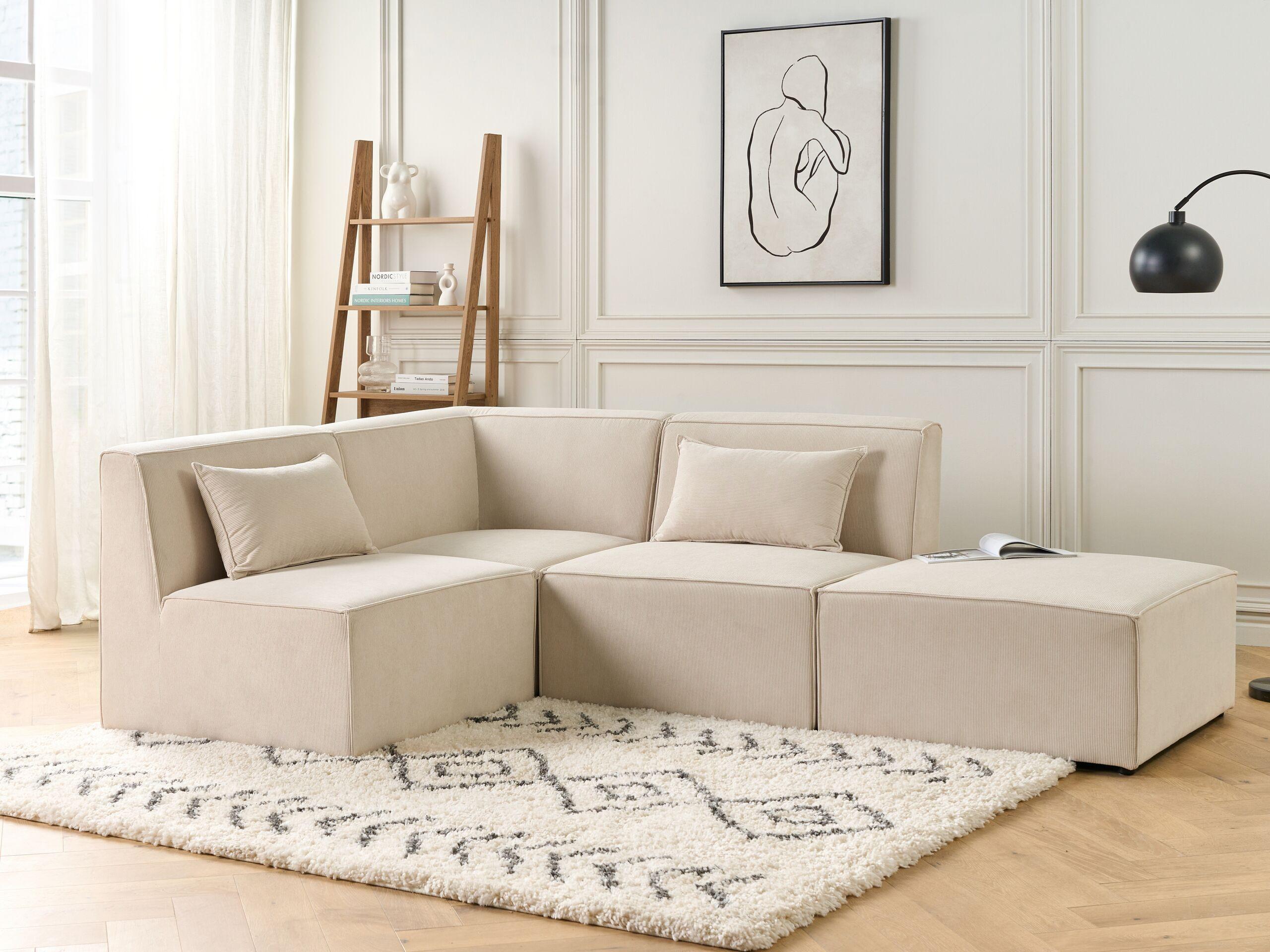 Beliani Eckmodul aus Cord Modern LEMVIG