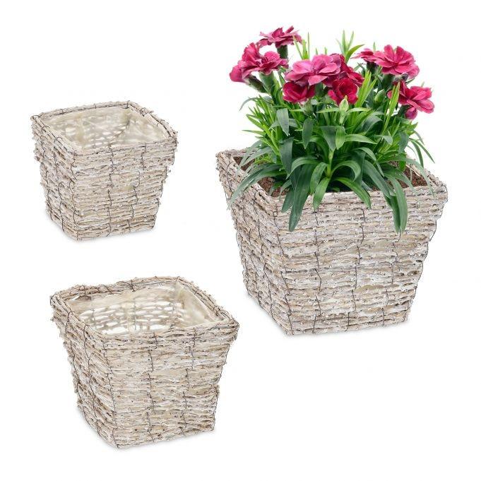 B2X Quadratischer Blumentopf - 3er-Set