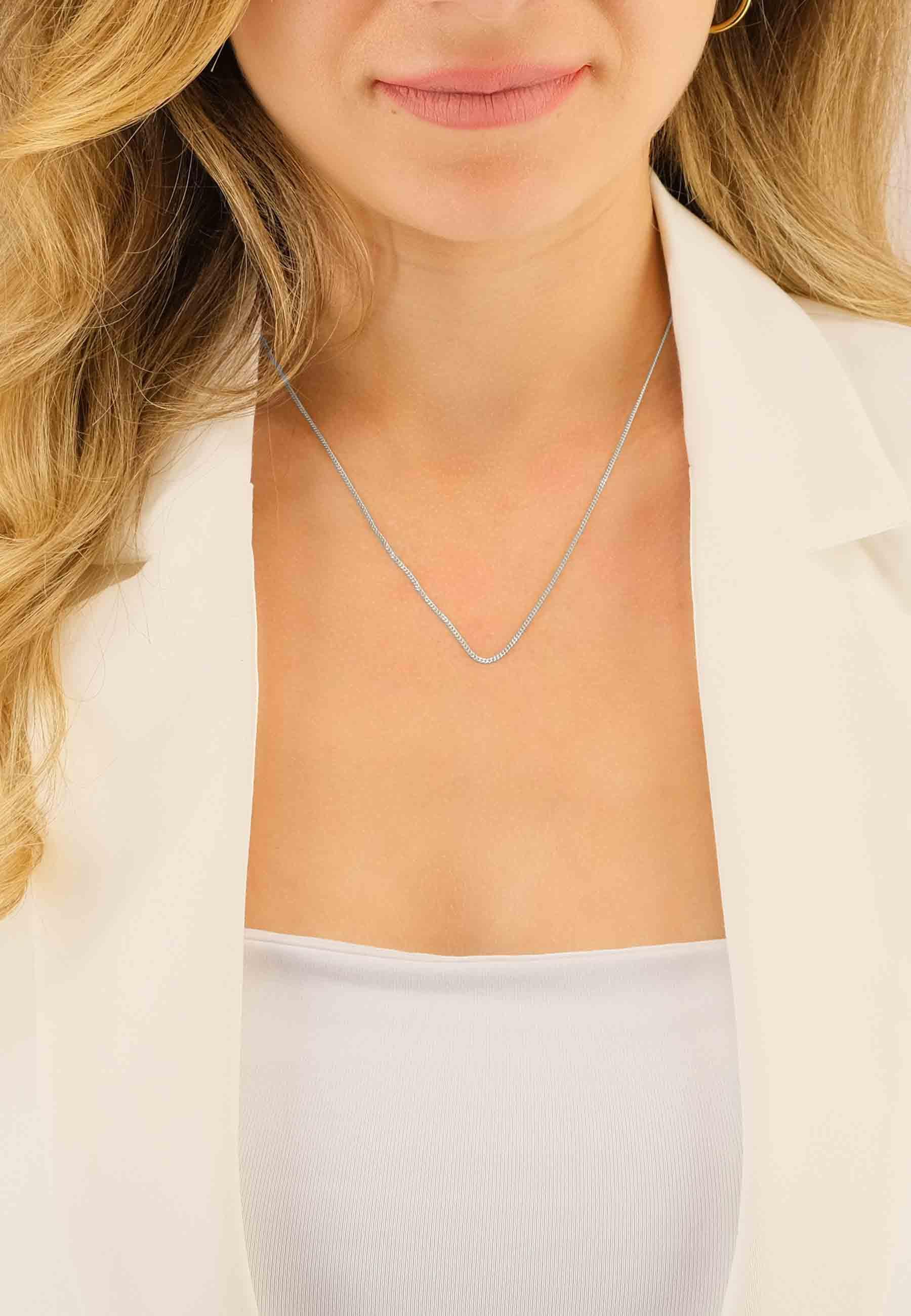 MUAU Schmuck Collier Panzer Weissgold 750, 1.2mm, 40cm