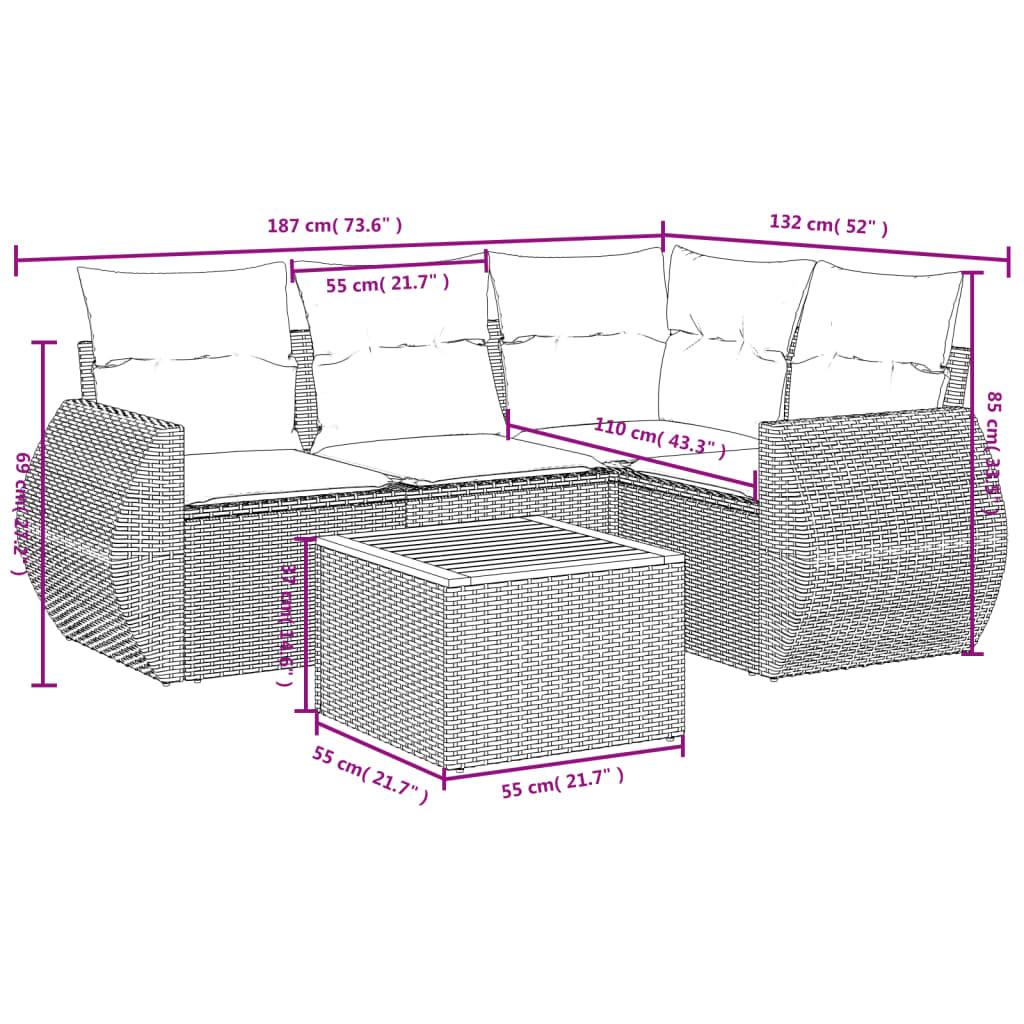 VidaXL Garten sofagarnitur poly-rattan