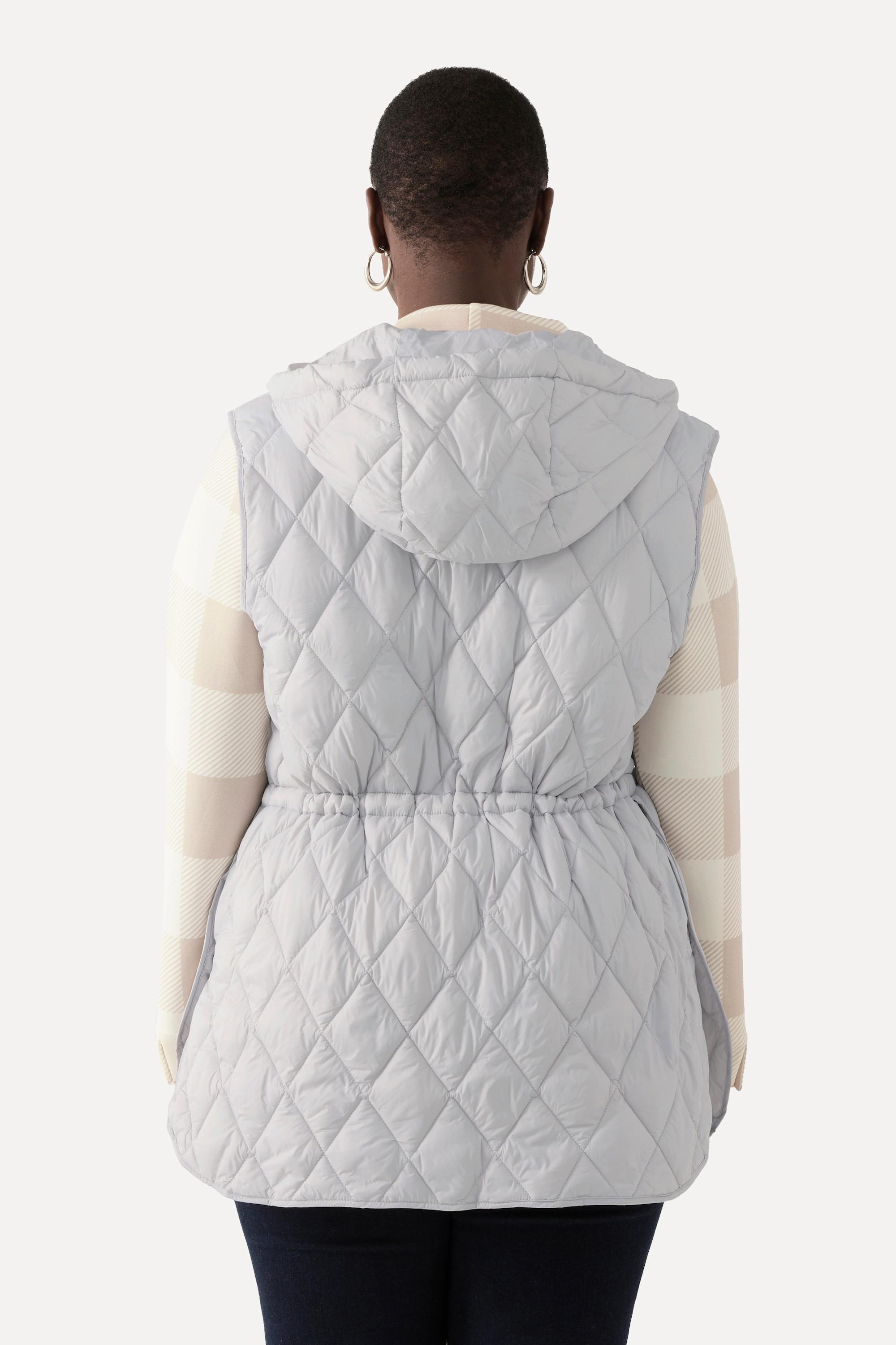 Ulla Popken Steppweste, Zipper, Tunnelzug, Kapuze