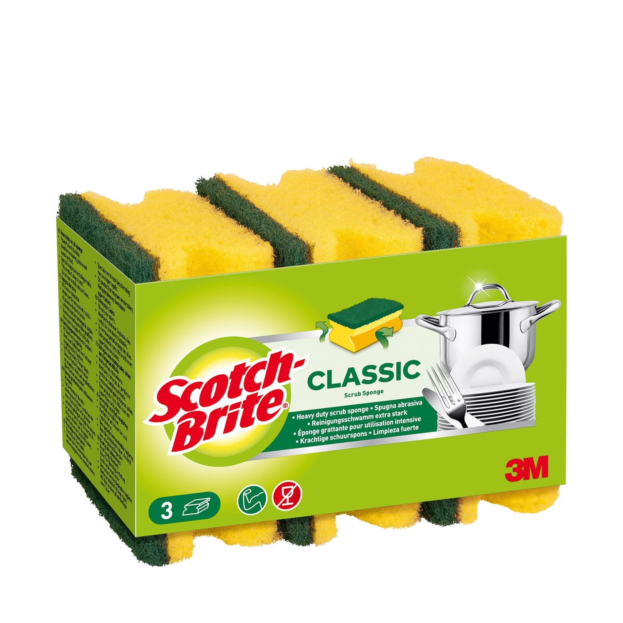 Scotch Brite Scotch-Brite® Classic Griffschwamm, 3 Stück pro Packung CLASSIC