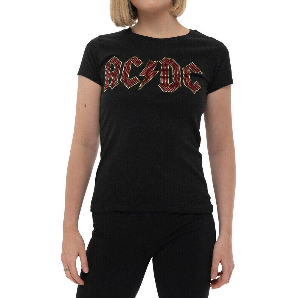 AC/DC ACDC Logo T-Shirt mit Strasssteinen