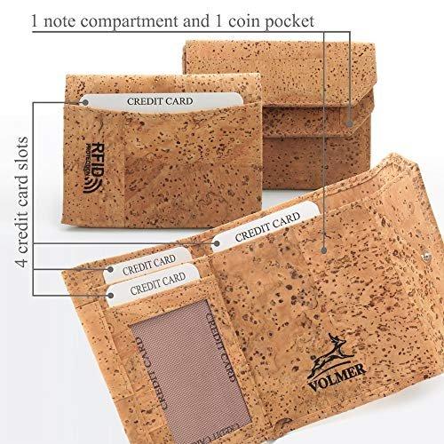 Only-bags.store Leichtes Korkportemonnaie mit RFID-Schutz