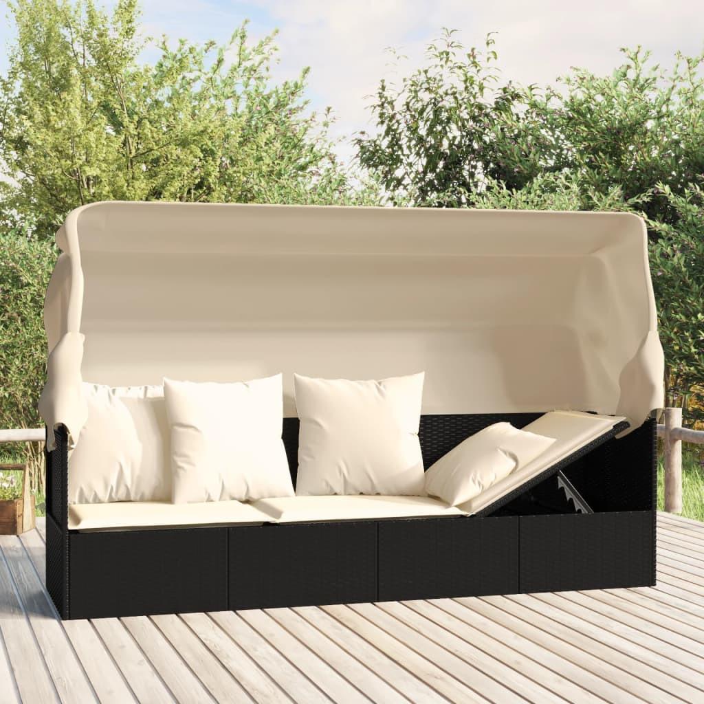 VidaXL Outdoor loungebett poly-rattan