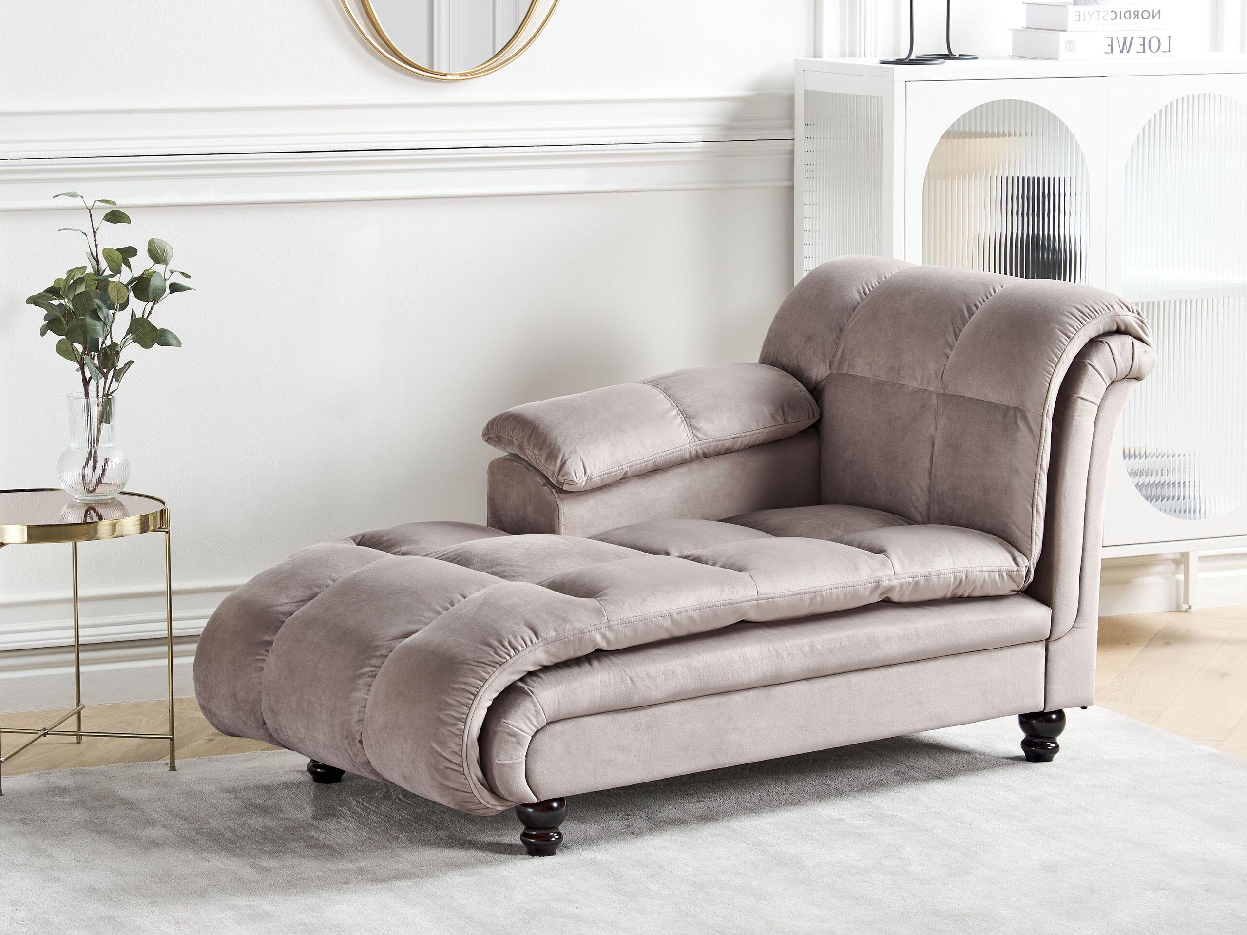 Beliani Rechtsseitige Chaiselounge aus Polyester Glamourös LORMONT
