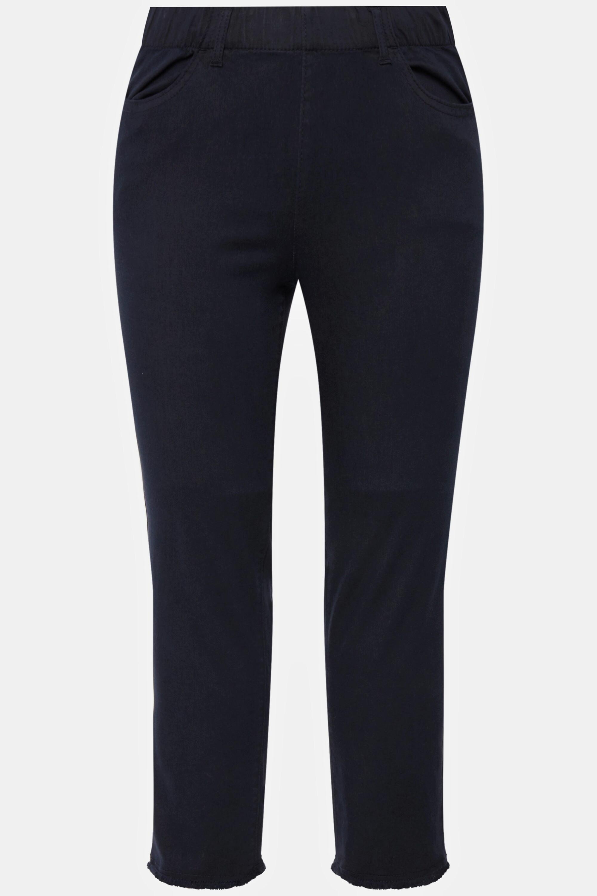 Ulla Popken Sienna 7/8 Hose schmaler Bein Fransensaum
