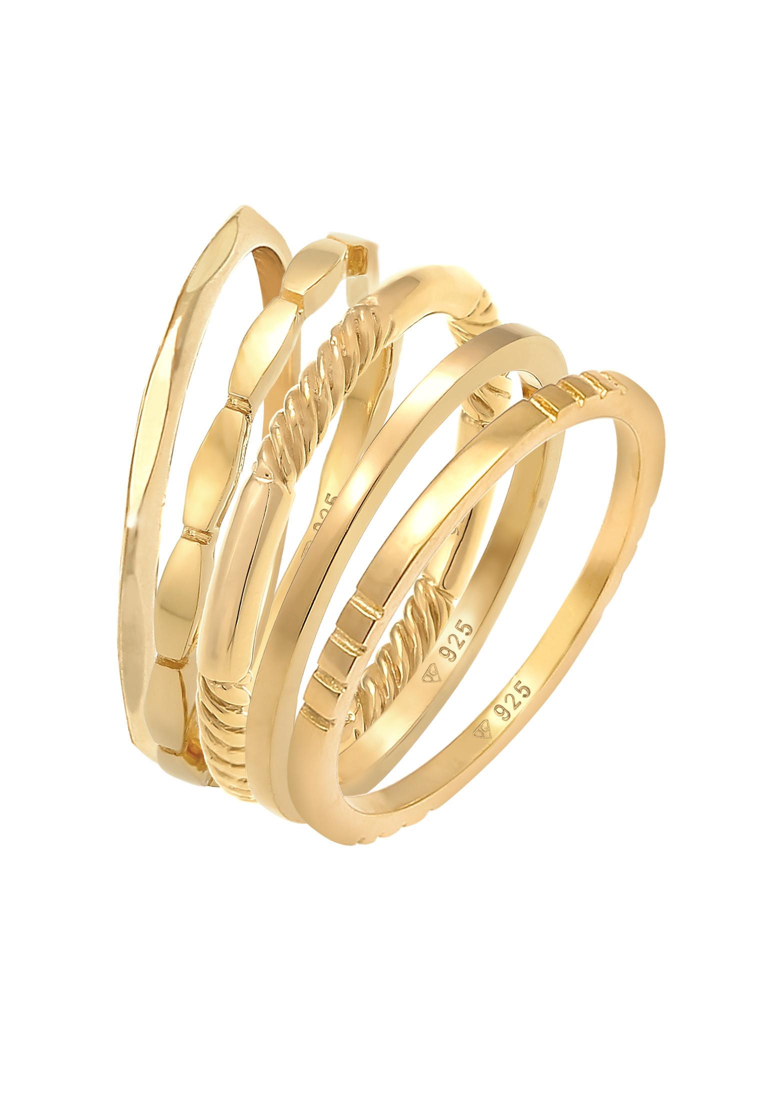 Elli Ring Stapelringe Stacking Bandringe 5Er Set