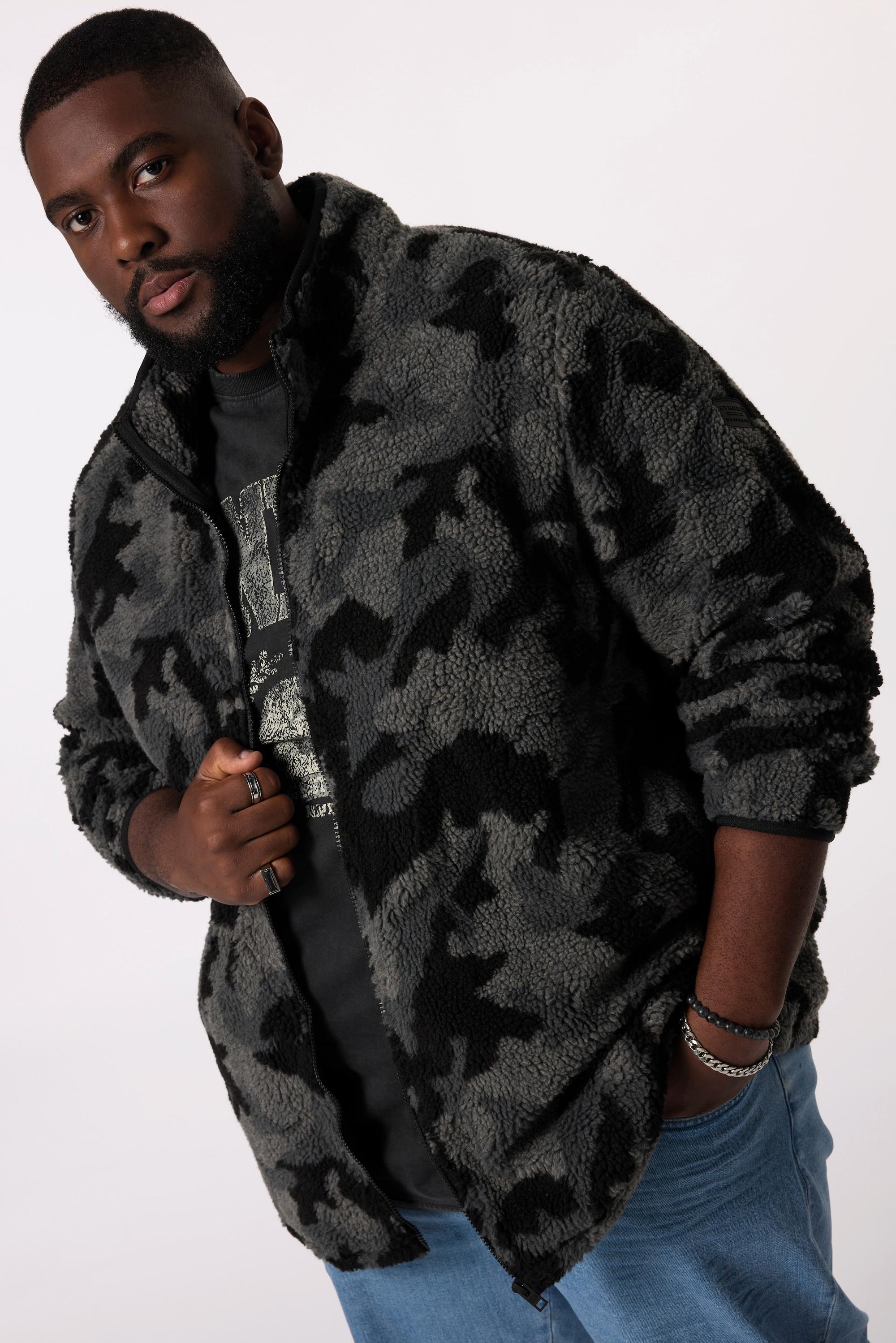 Sthuge Teddyjacke, Camouflage, Stehkragen