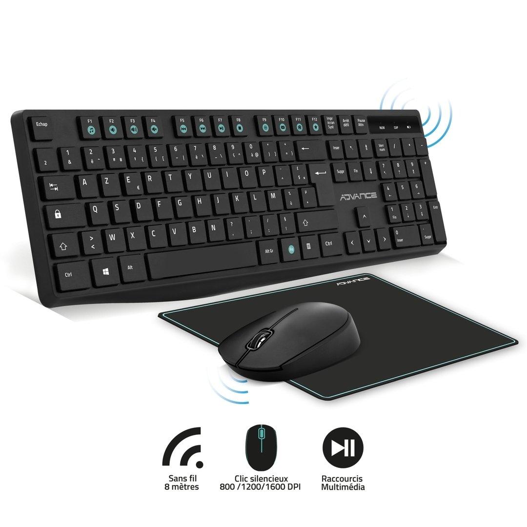 Advance Azerty-Tastatur und kabellose Maus Elite