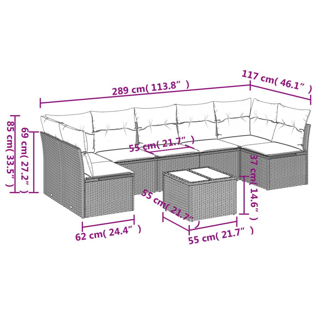 VidaXL Garten sofagarnitur poly-rattan