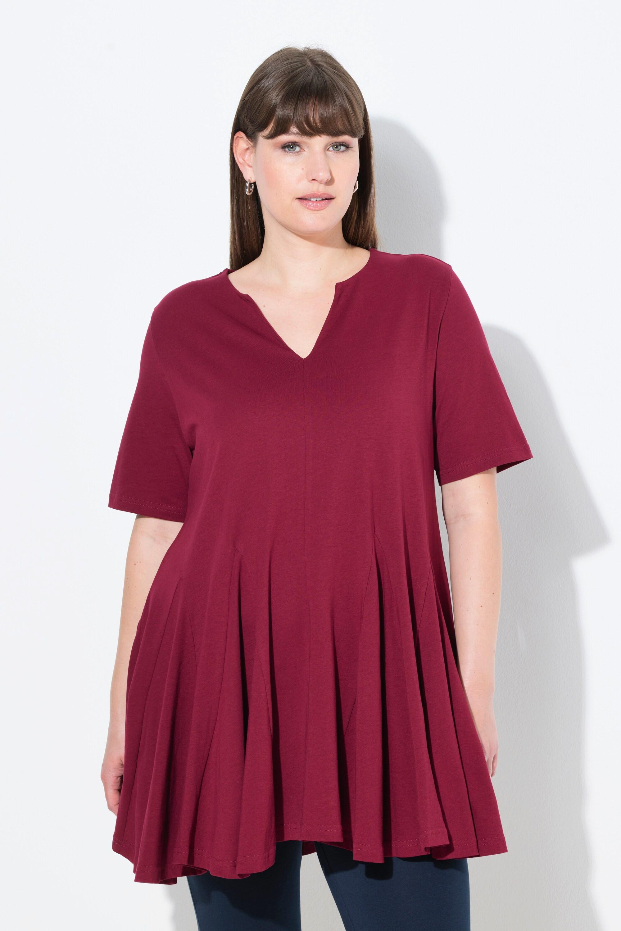 Ulla Popken A-Linie T-Shirt Tunika-Ausschnitt Halbarm