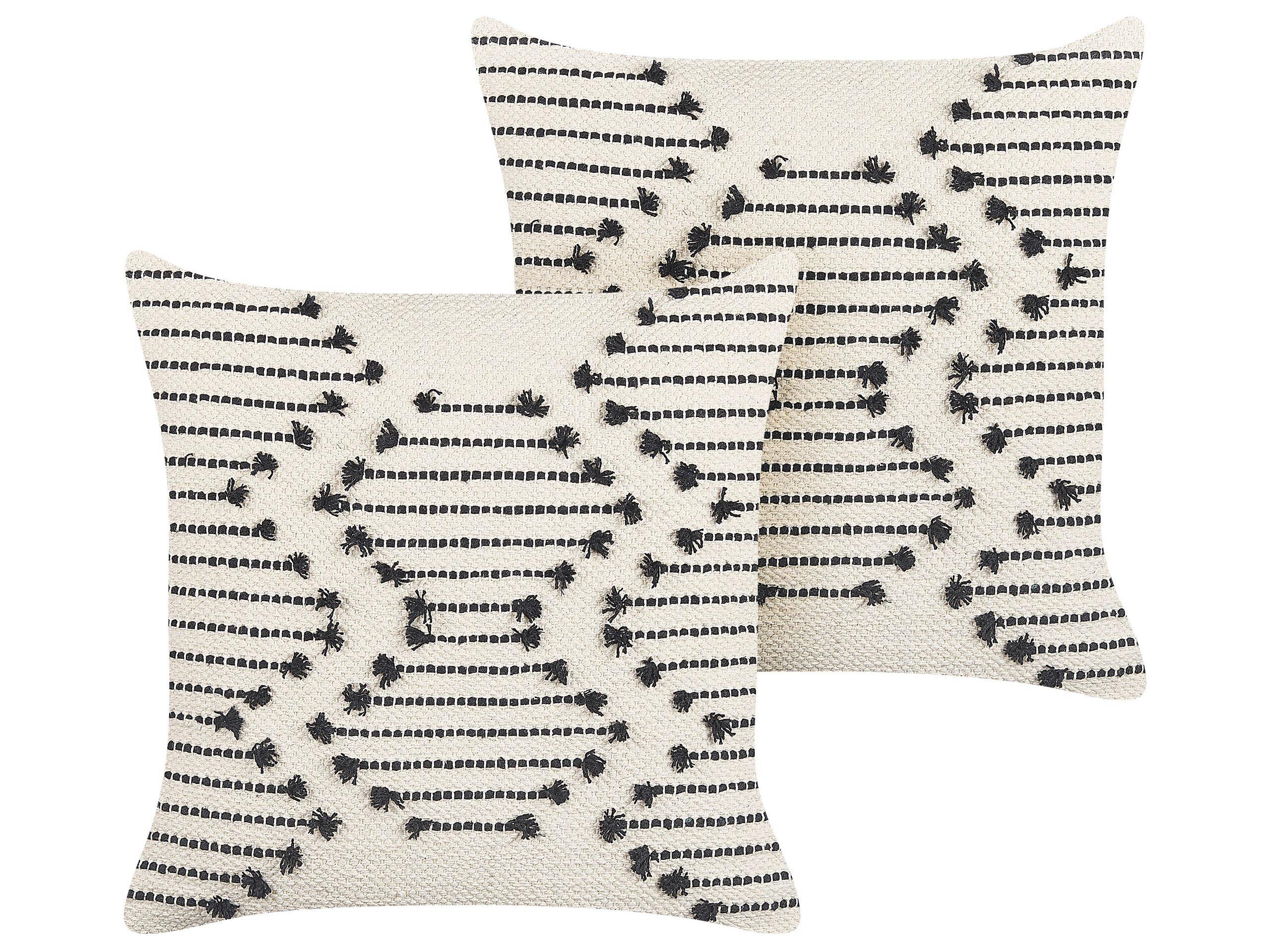 Beliani Kissen 2er Set aus Baumwolle Boho MYRTUS