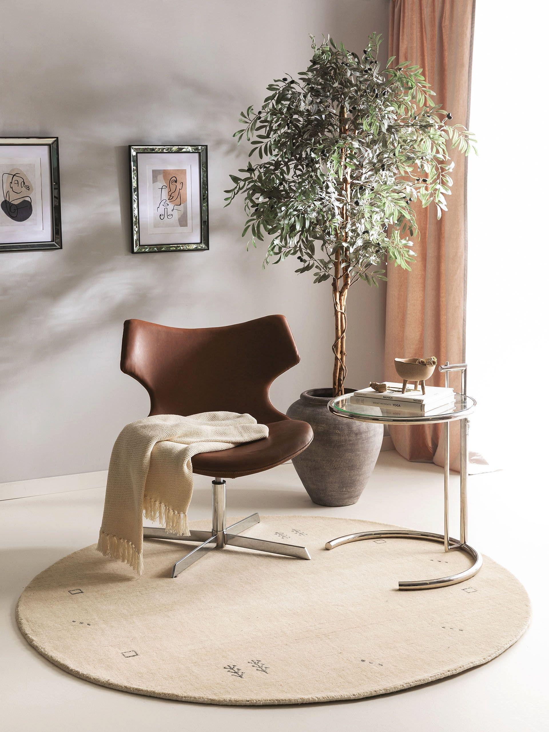 Benuta Wollteppich rund Jamal Cream