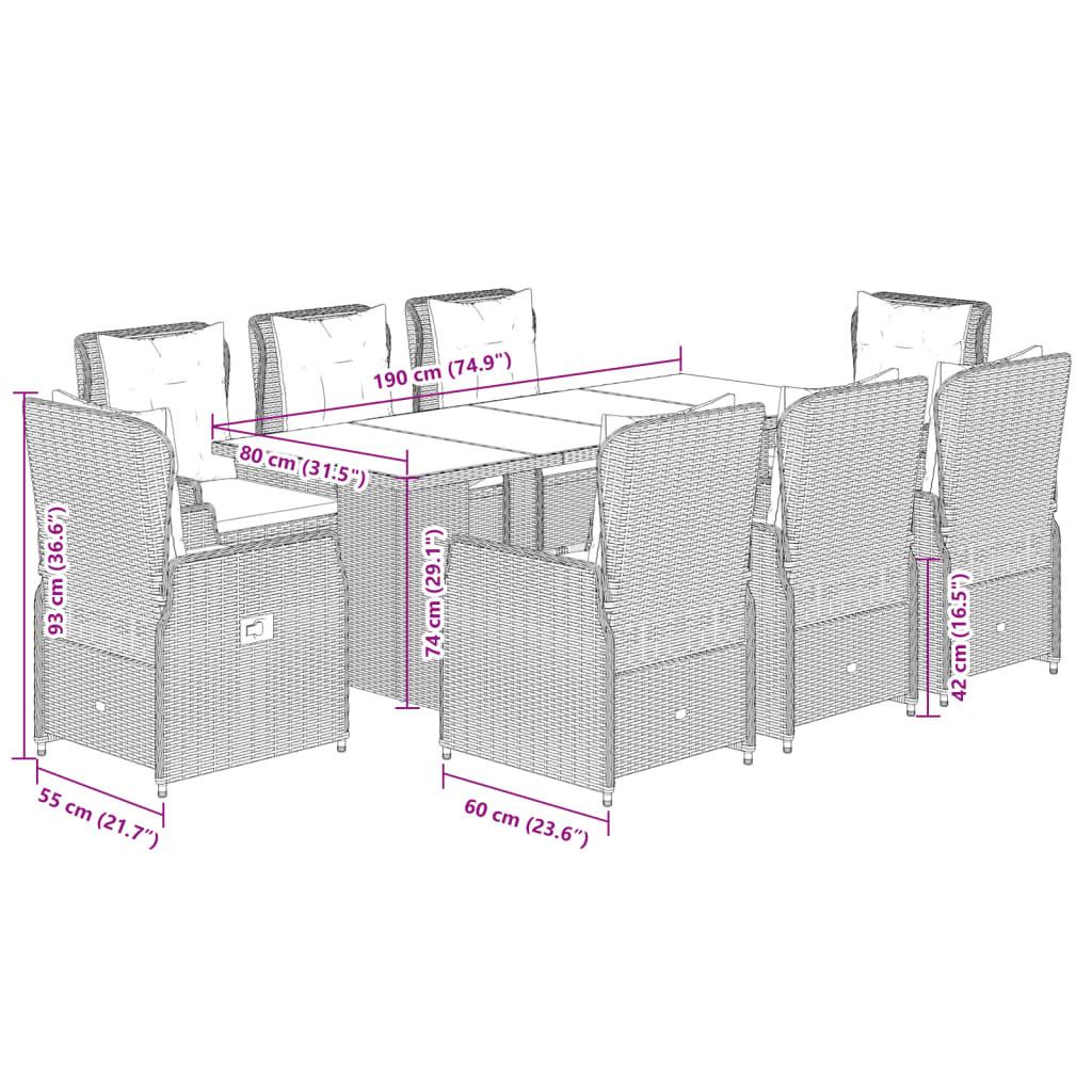 VidaXL Garten essgruppe poly-rattan