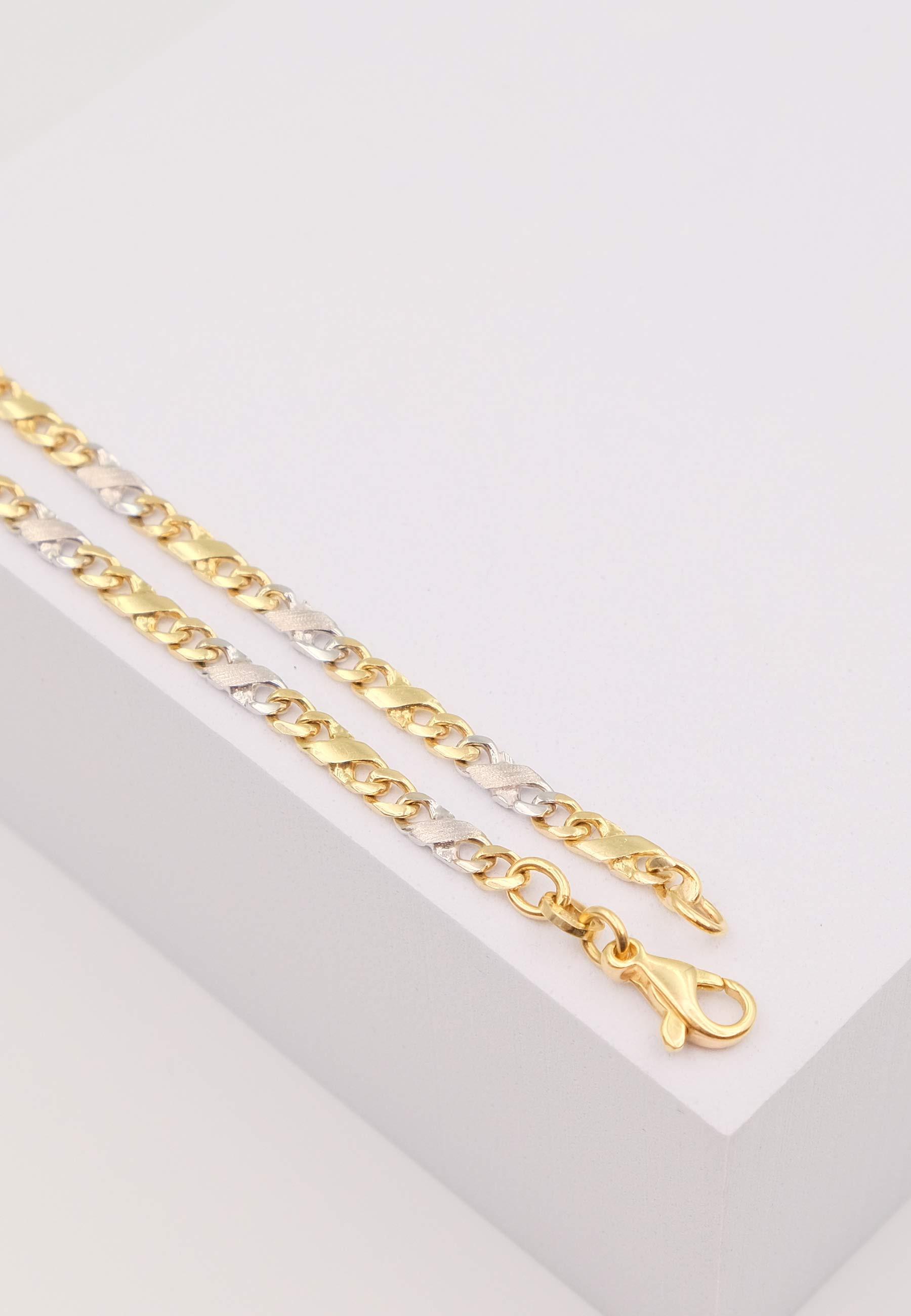 MUAU Schmuck Collier Carrera Bicolor Gelb-/Weissgold 750, 3.5mm, 50cm