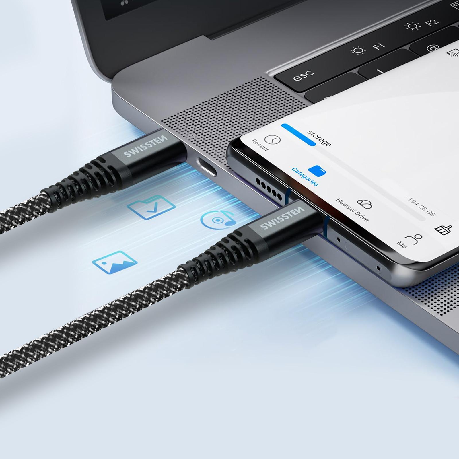 SWISSTEN USB-C / USB-C Kabel, Aramid Swissten