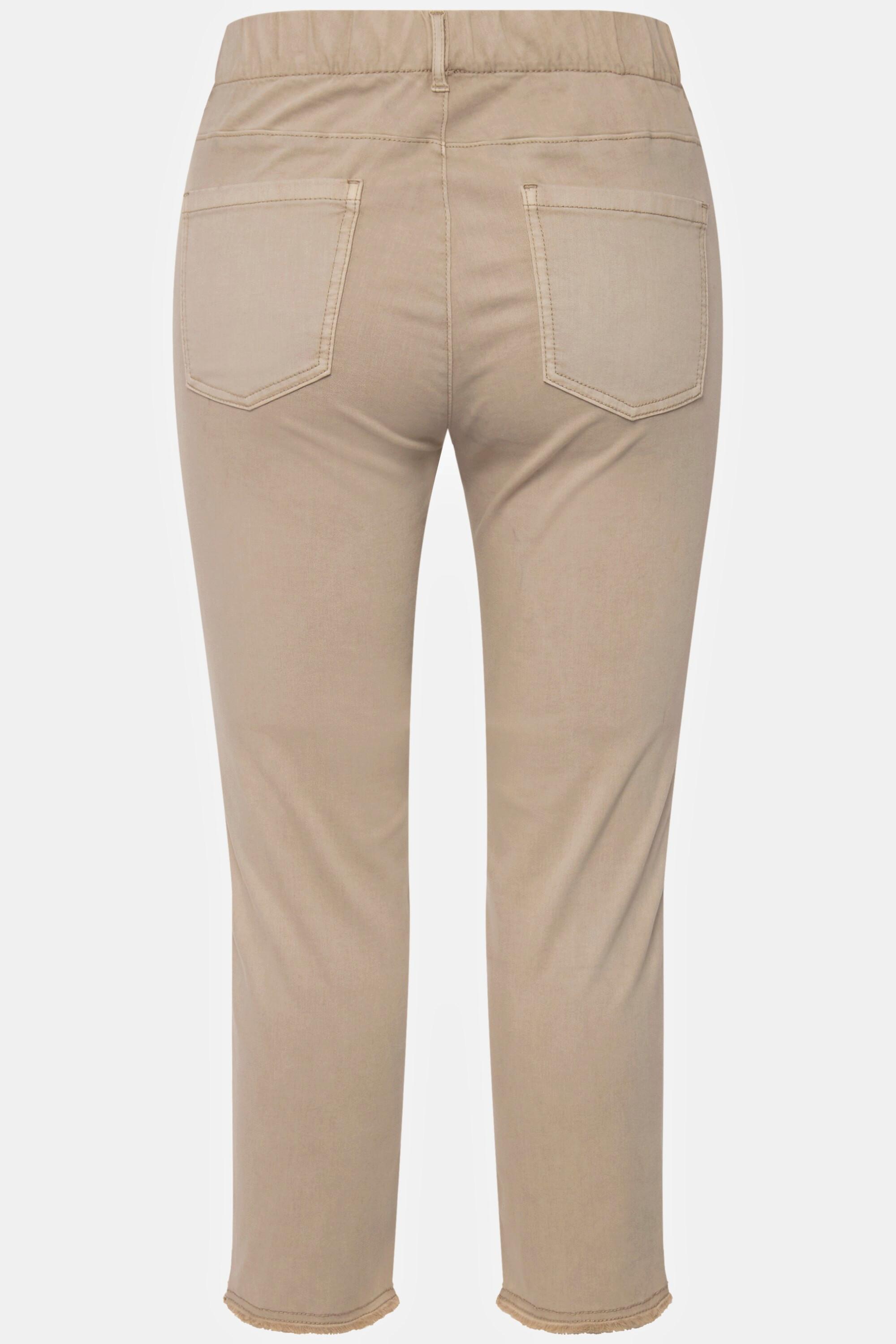 Ulla Popken Sienna 7/8 Hose schmaler Bein Fransensaum