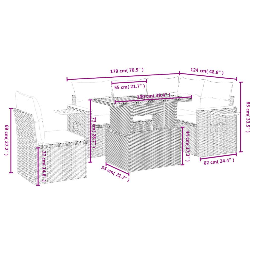 VidaXL Garten sofagarnitur poly-rattan