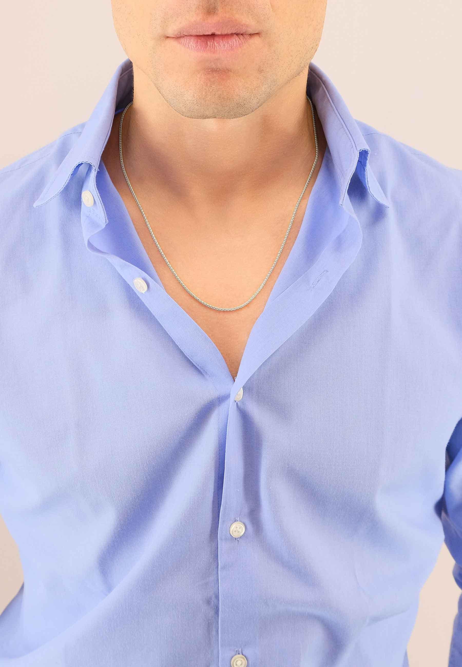 MUAU Schmuck Collier Zopf Weissgold 750, 1.65mm, 45cm