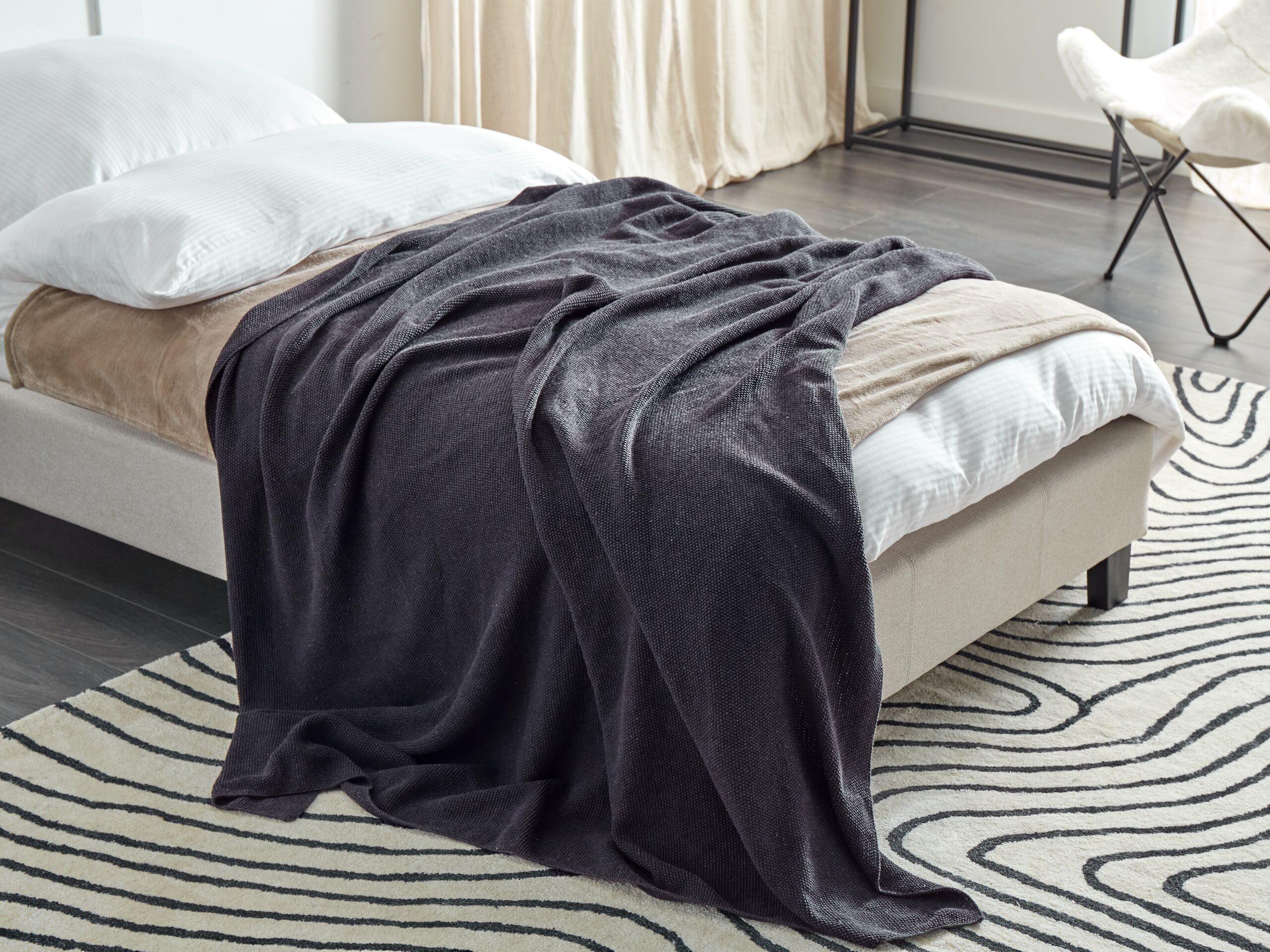 Beliani Kuscheldecke aus Baumwolle Boho ASAKA