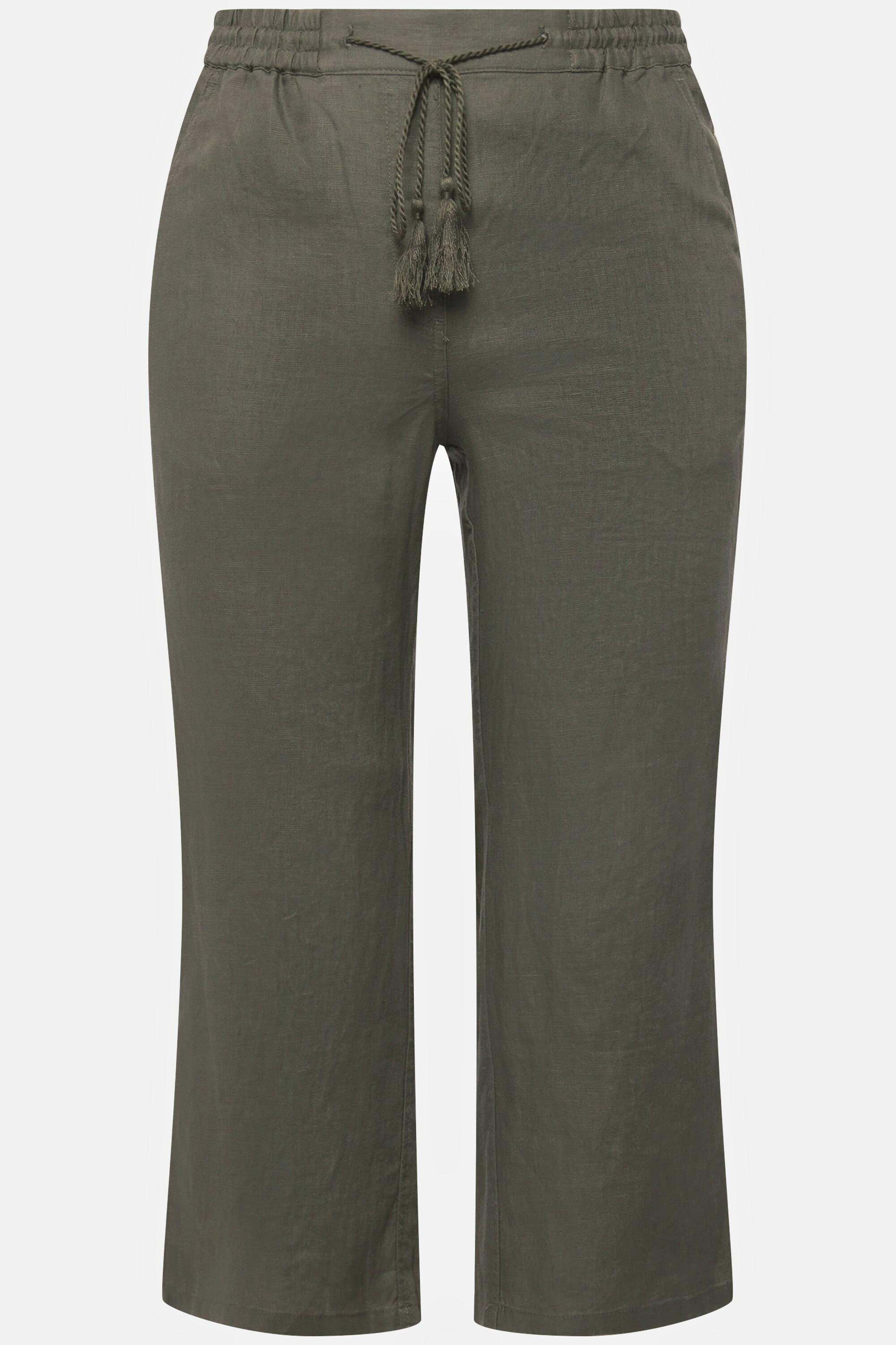 Ulla Popken 7/8 Leinenhose mit elastischem Bund